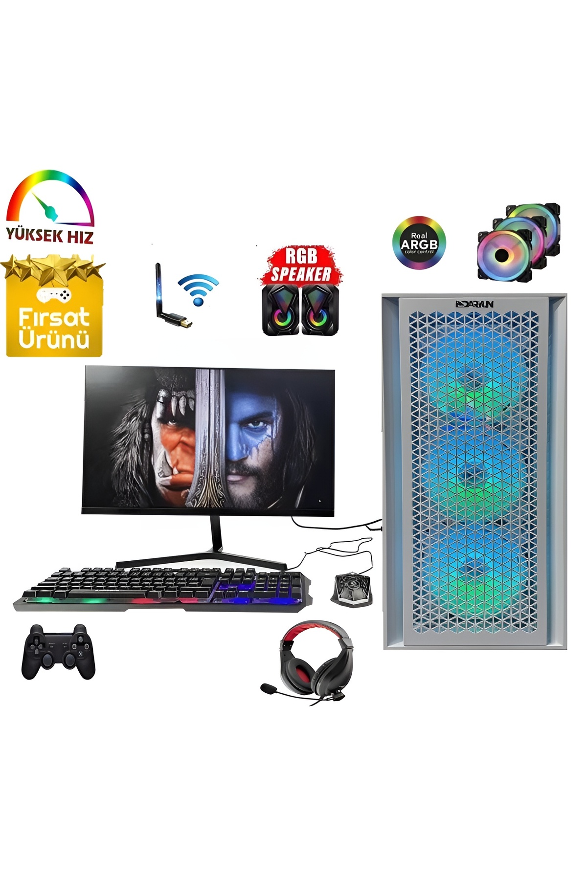 Gaming Game CacheX ATX48 İ5-4570 16GB Ram 1TB SSD 4gb GTX1050Tİ 27