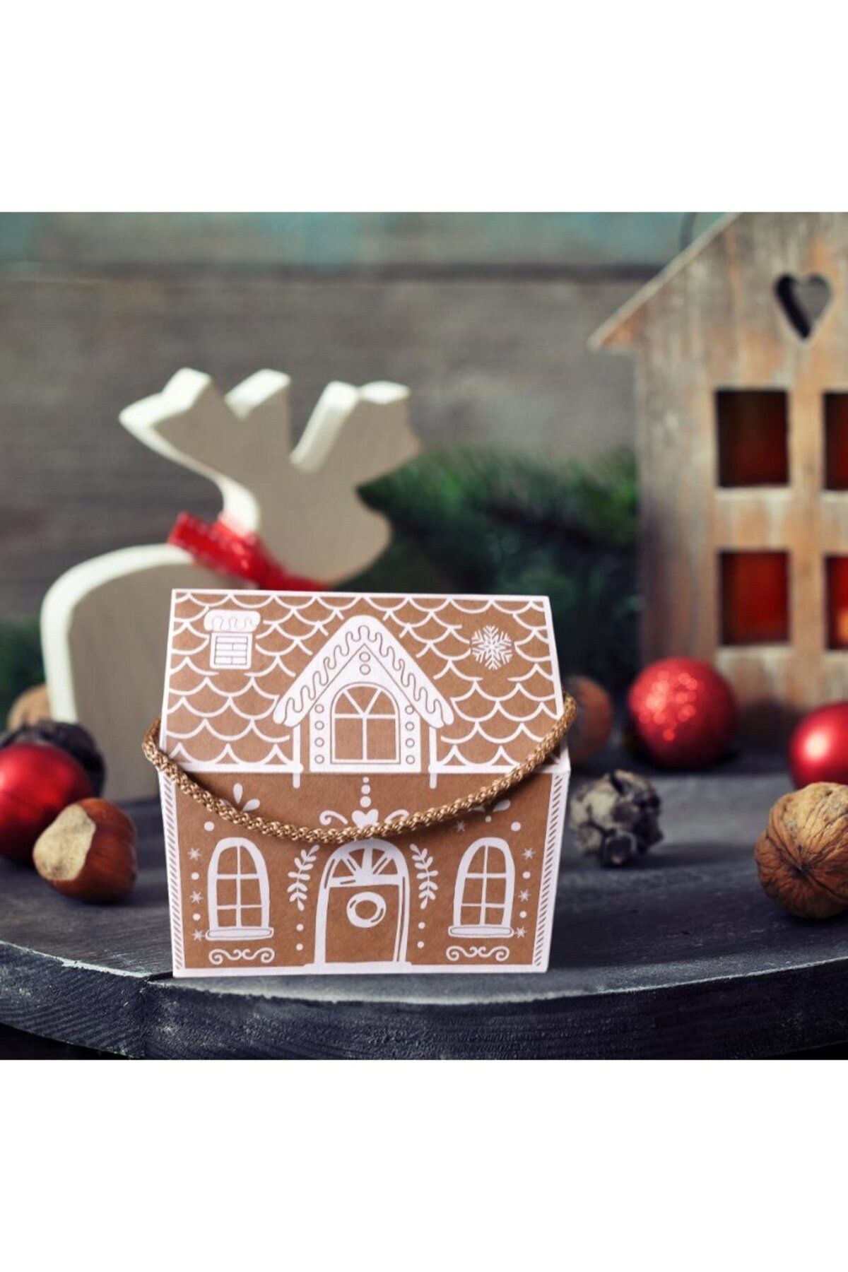 roco paper-Box Bag with Christmas Home Design - Decorative New Year and Wedding Gift, Printed-12Pcs, 9.5X14.5X15Cm 4