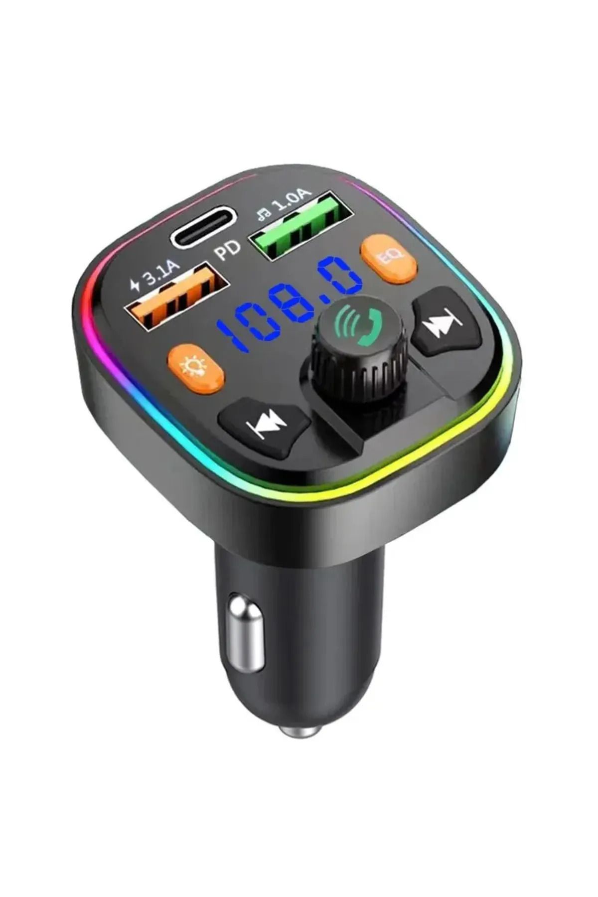 ERCTECH Bluetooth Araç Kiti Araç Fm Transmitter USB Type-C SD Kart MP3 PD Flash Için Uygun Çakmaklık Girişli