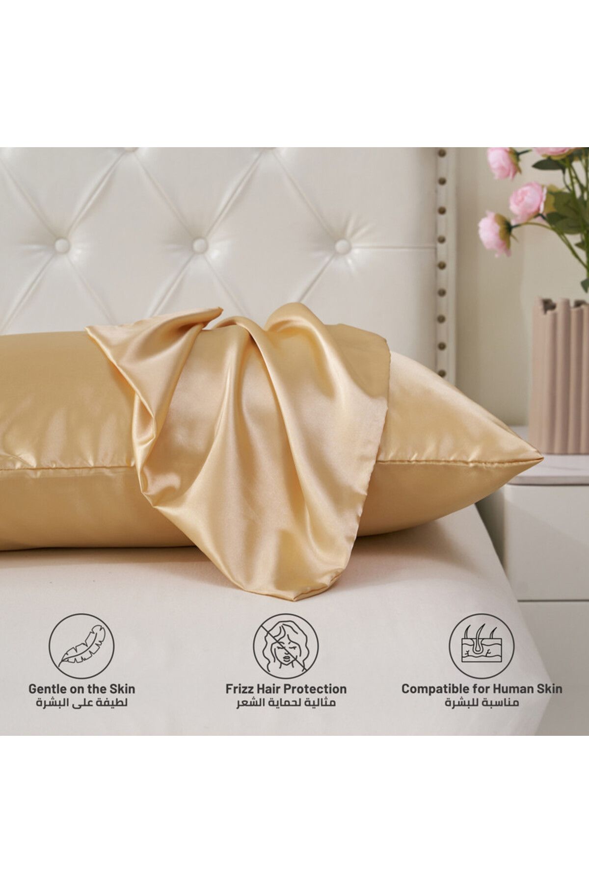 Donetella-Satin Pillowcases - 2 Pack Soft and Silky King Size 50x75 cm 6