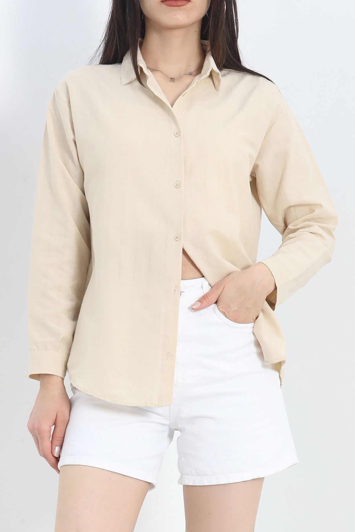 Moka Shopin-Mokashopin Oversize Tericotone Shirt - Taş1, 20369.1874 1