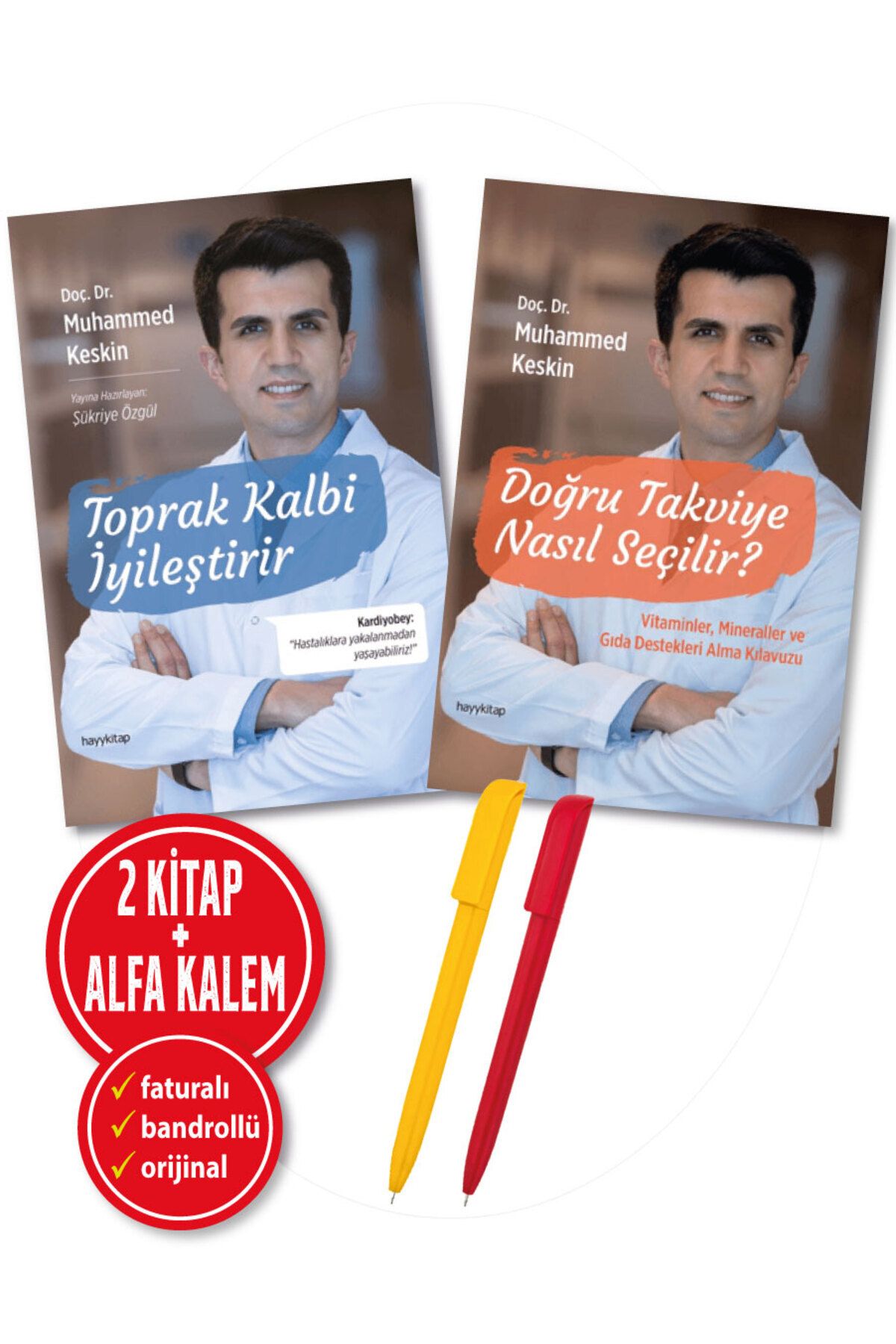 hayykitap Alfa Kalem+(Muhammed Keskin) 2 Kitap Set-Toprak Kalbi İyileştirir+Doğru Takviye Nasıl Seçilir?