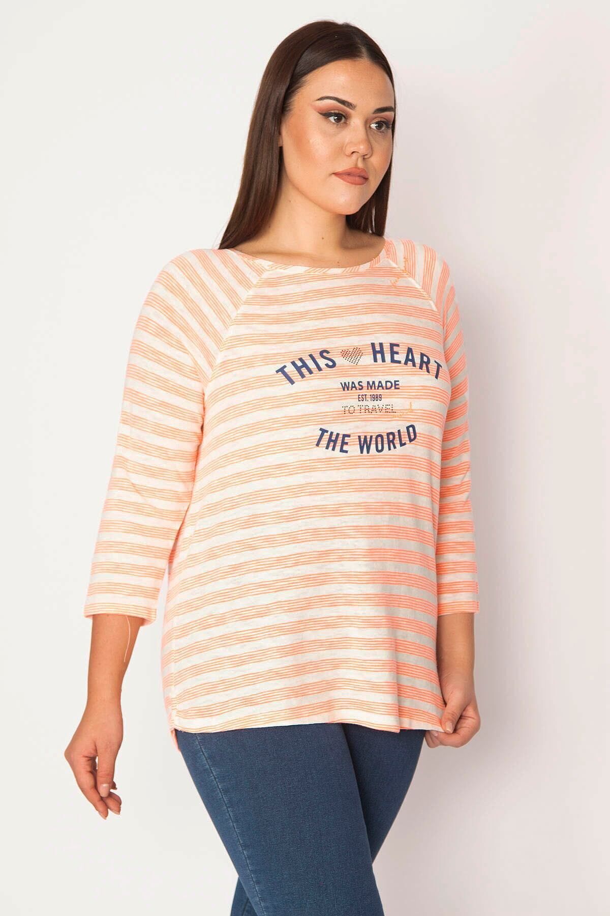Şans-Γυναικεία Μπλούζα με Μπροστινό Σχέδιο Plus Size 65n29537 1