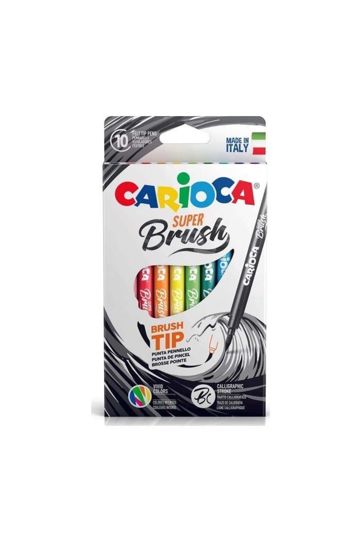 CARIOCA SUPER BRUSH FIRÇA UÇLU KEÇELİ BOYA KALEMİ 10'LU