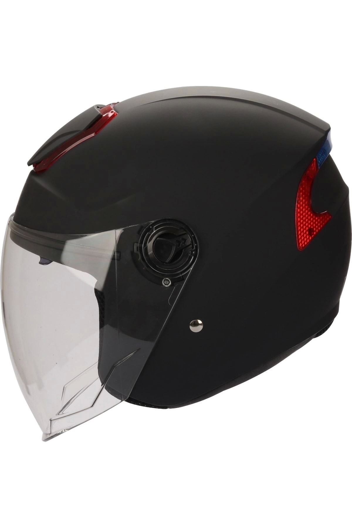 RSV 618 Güneş Vizörlü Açık Kask (MAT SİYAH)