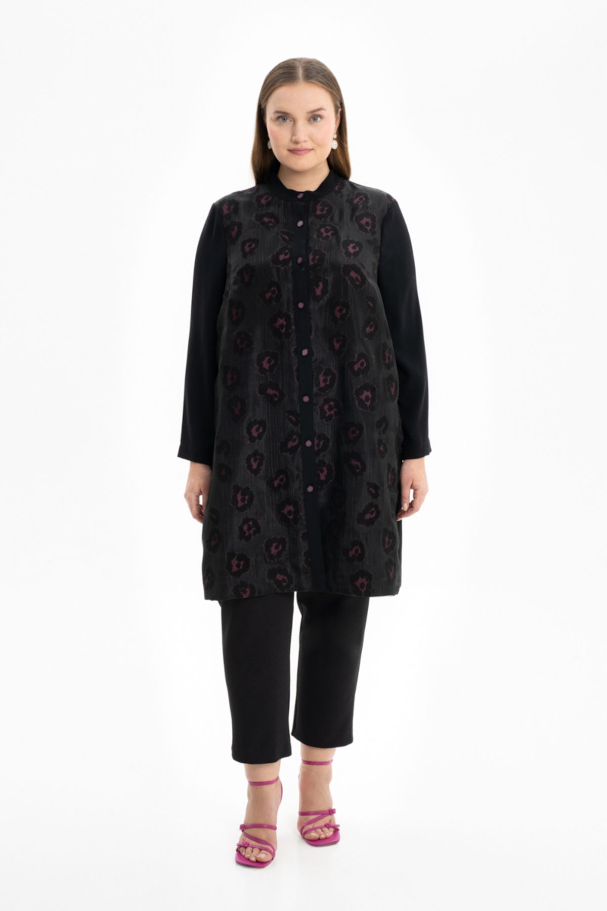 کلاه طرح دار ژاکارد گل Aker