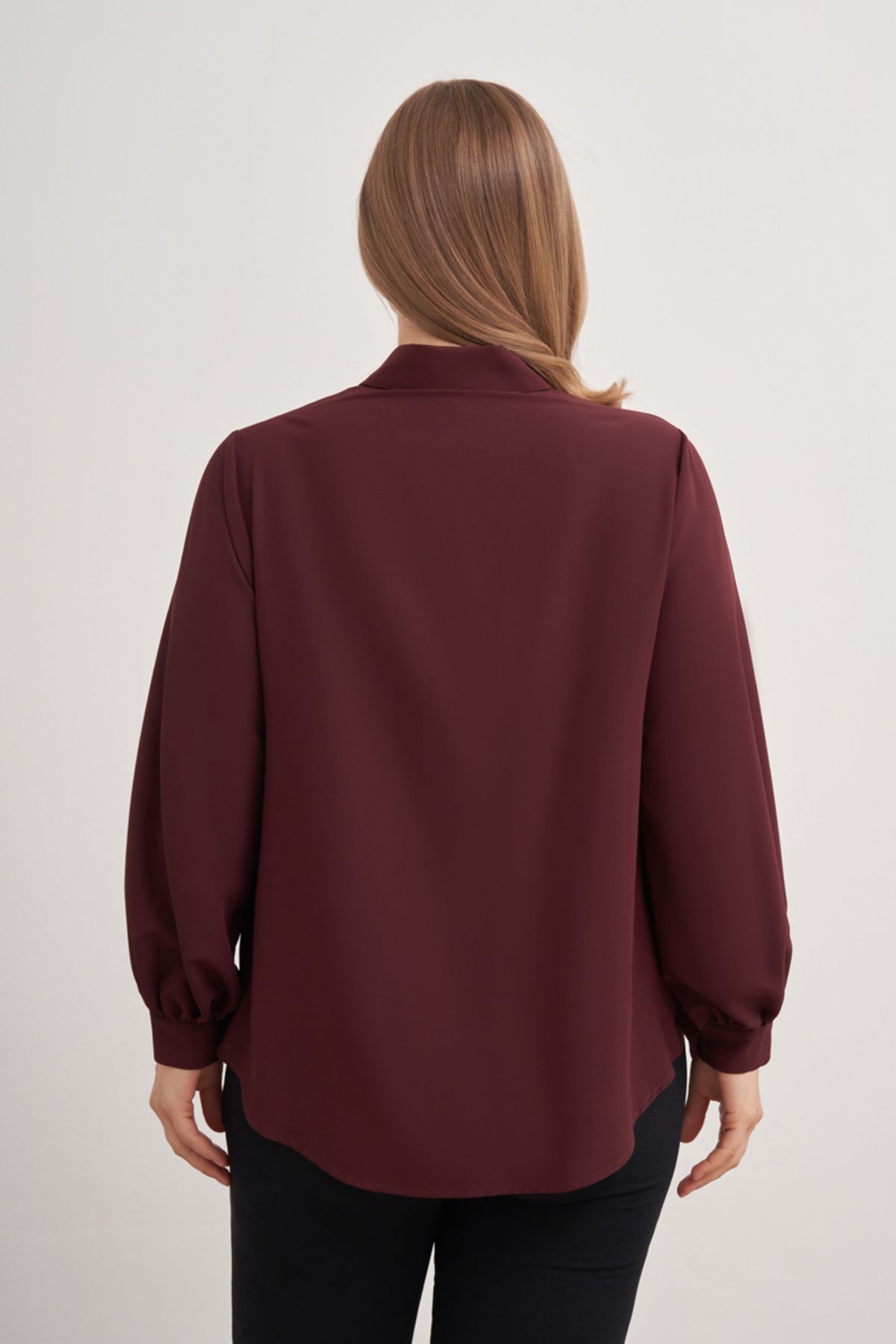 Aker-Modest Blouse - Burgundy - Regular fit 6