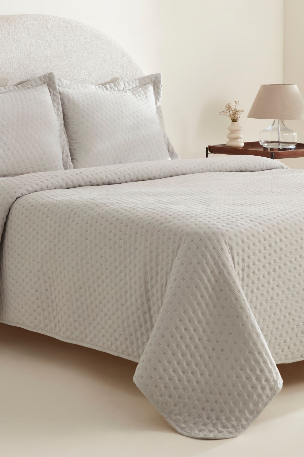 Karaca Home-Gray Breeze Soft Double Bedspread 2