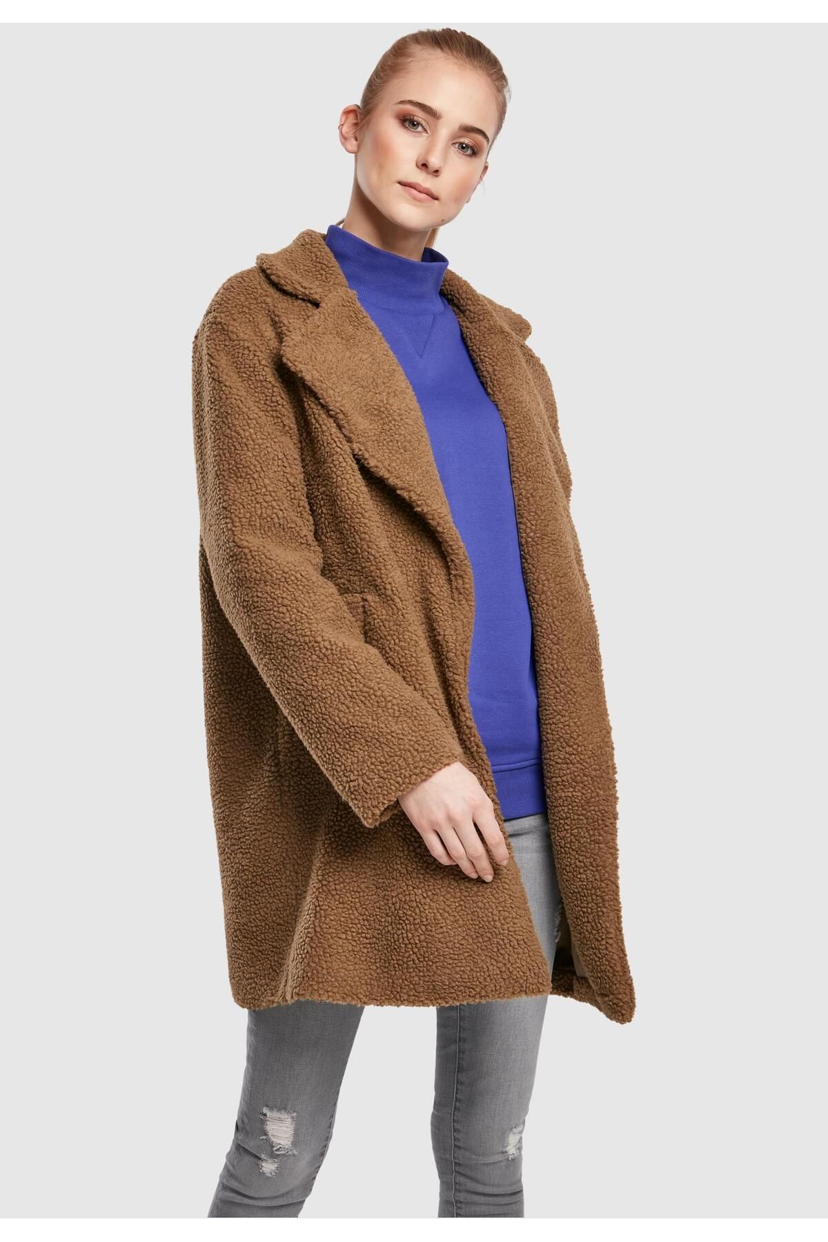 Urban Classics-Damen Oversized Sherpa Coat 7