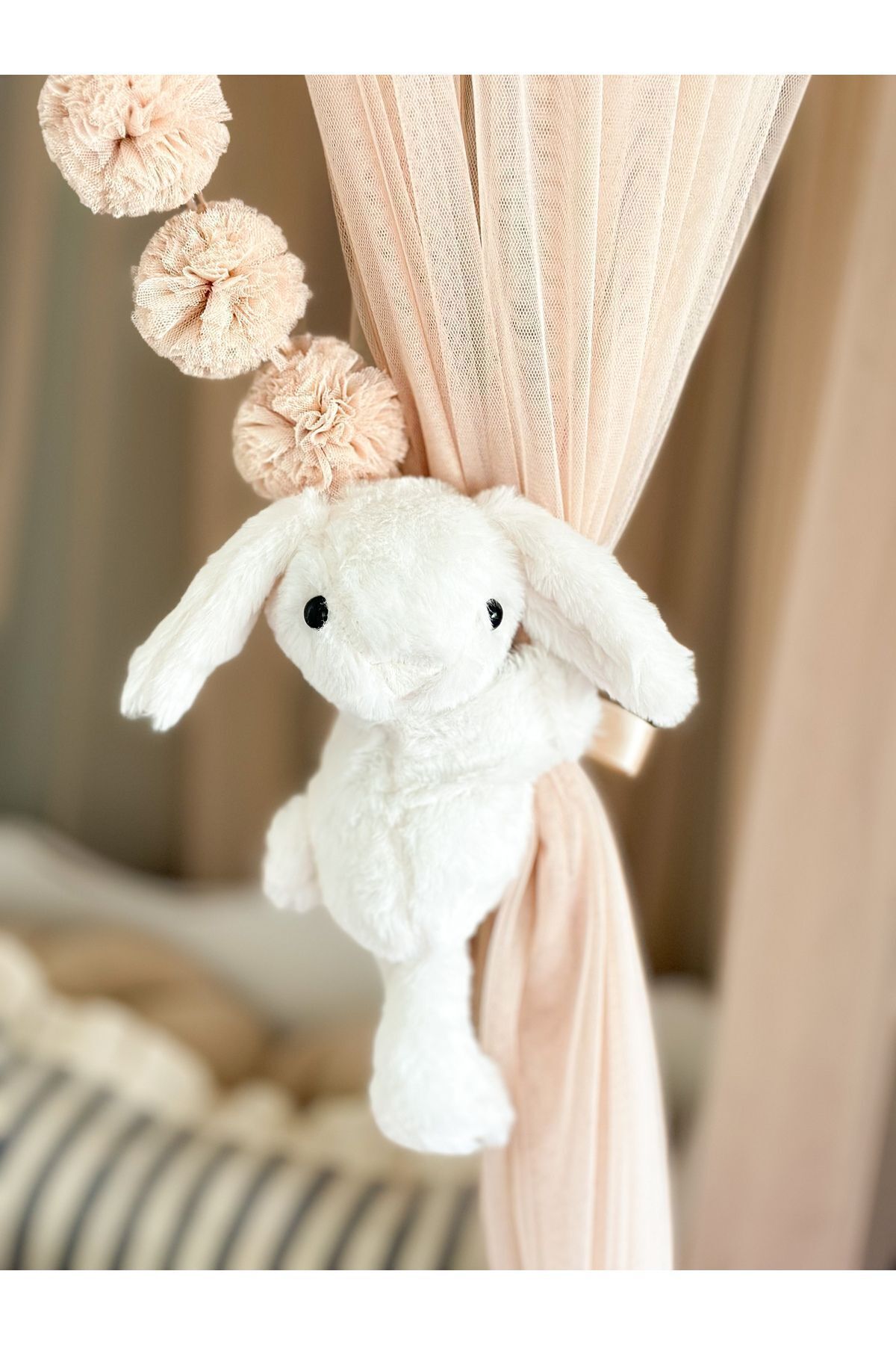 MOISY-Rabbit Patterned Ultra Soft Plush Lap - Hugging Ecru 4