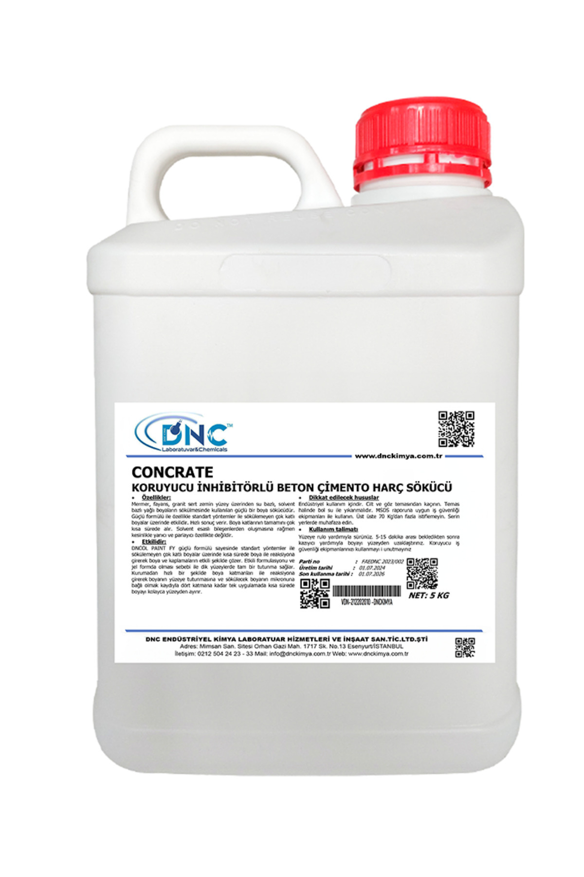 DNC Konsantre Beton Harç Sökücü Concrate  5 Kg