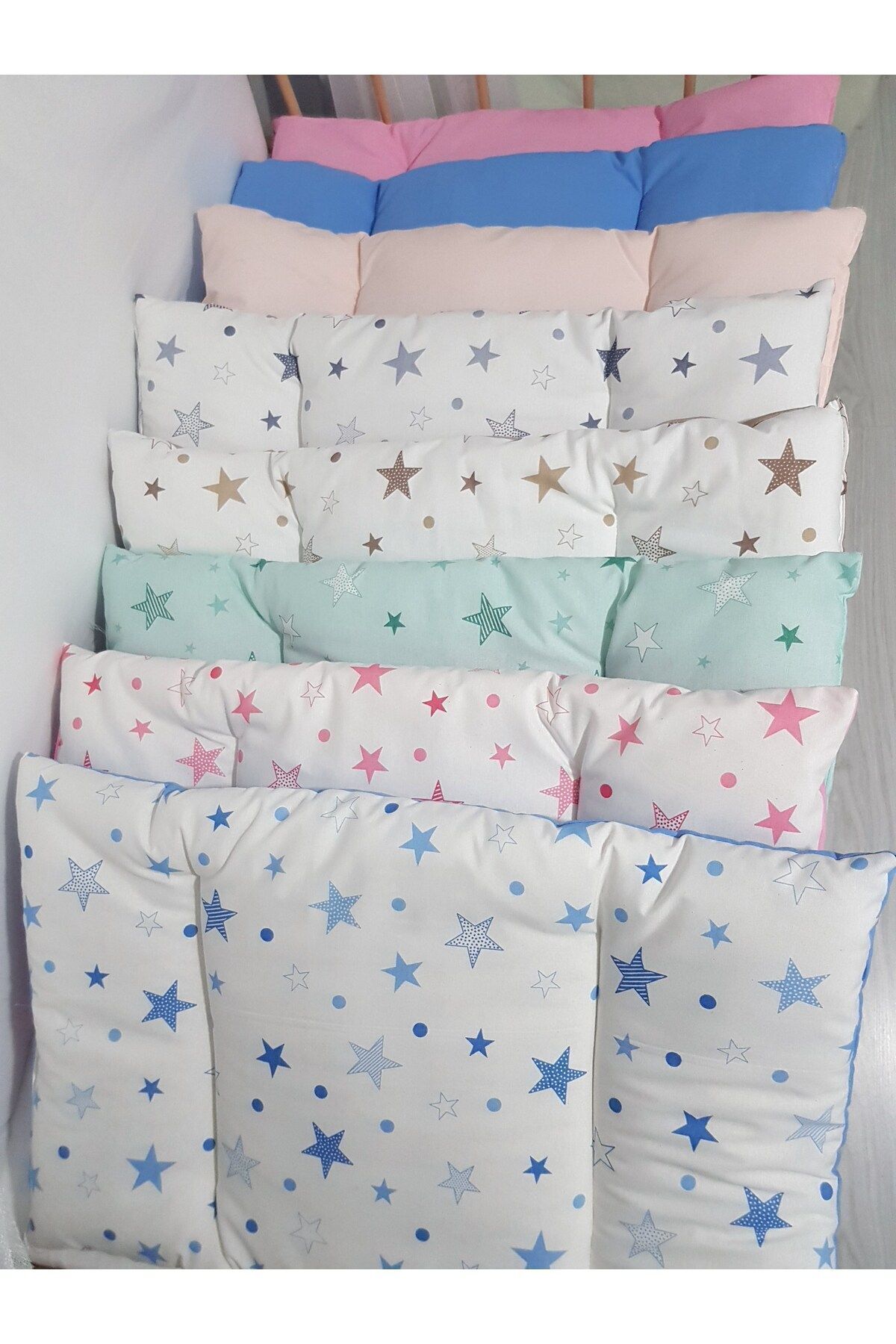 Baby Clime Alt Açma Minderi Çift Taraflı Kahve Yıldız - Baş Düzeltme Yastığı Ve Diş Kaşıyıcı Hediye! fotoğrafı 5 (önizleme)