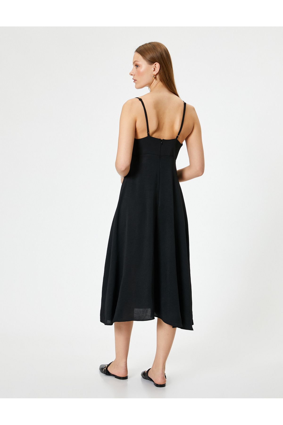 Koton-Double Breasted Collar Midi Strap Dress - A Form 4