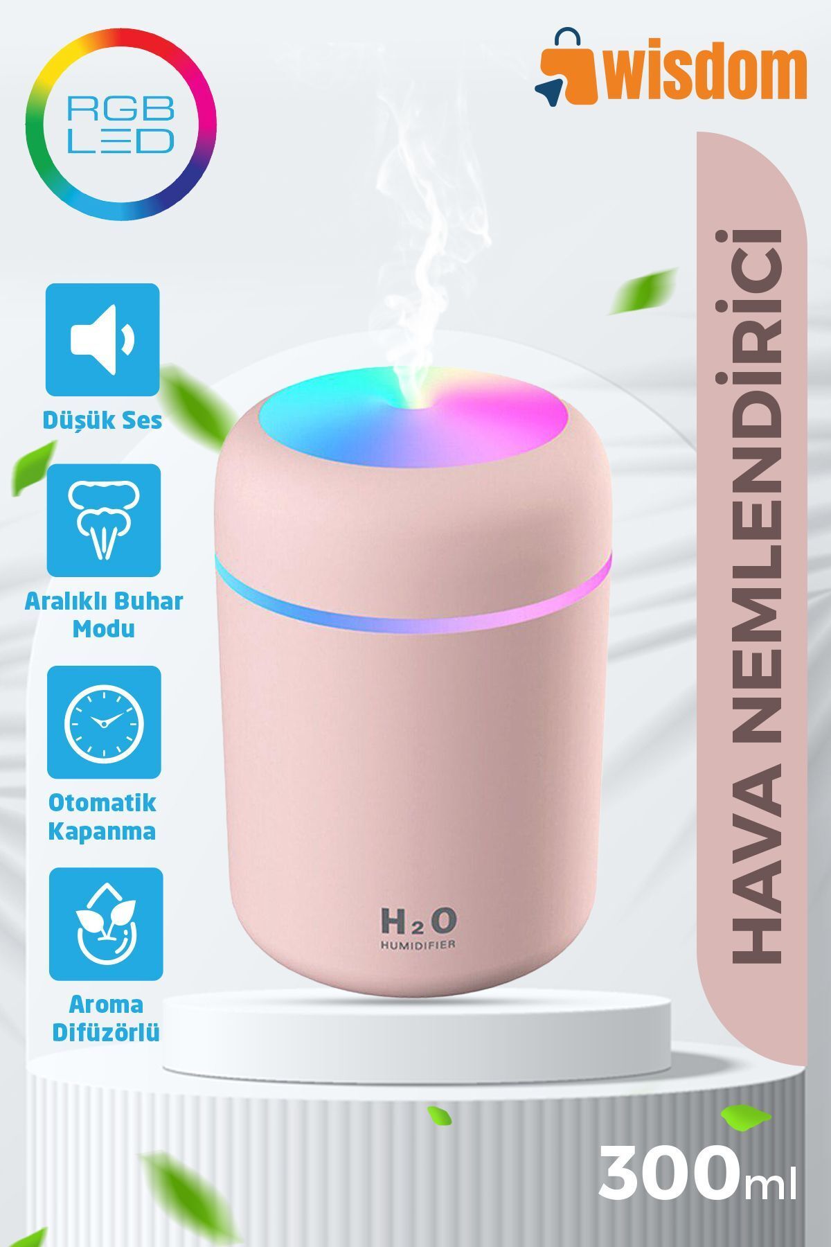 H2o 300 ml Ulrasonik Hava Nemlendirici Ve Aroma Difüzörü