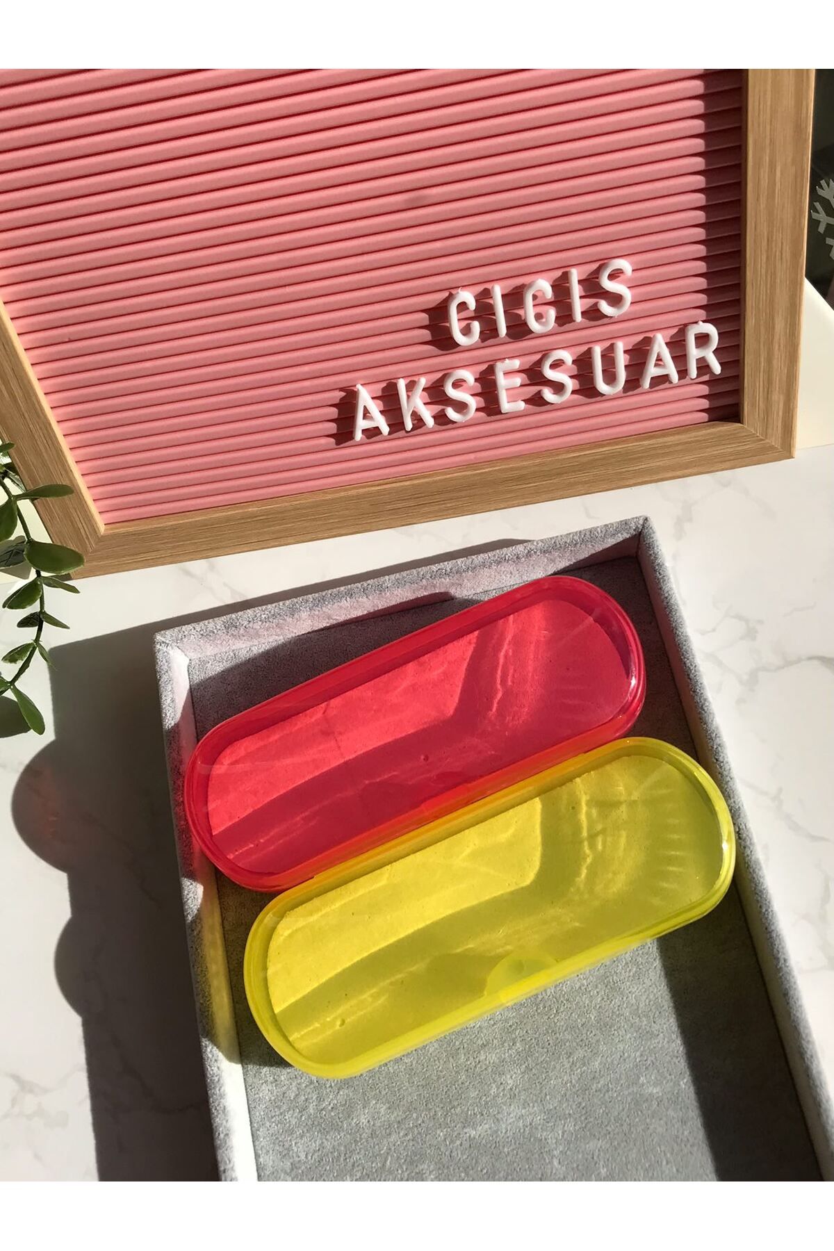 Cicis Accessories ÇOCUK GÖZLÜK KUTUSU 2 RENK SEÇENEK SARI PEMBE-YEŞİL MAVİ