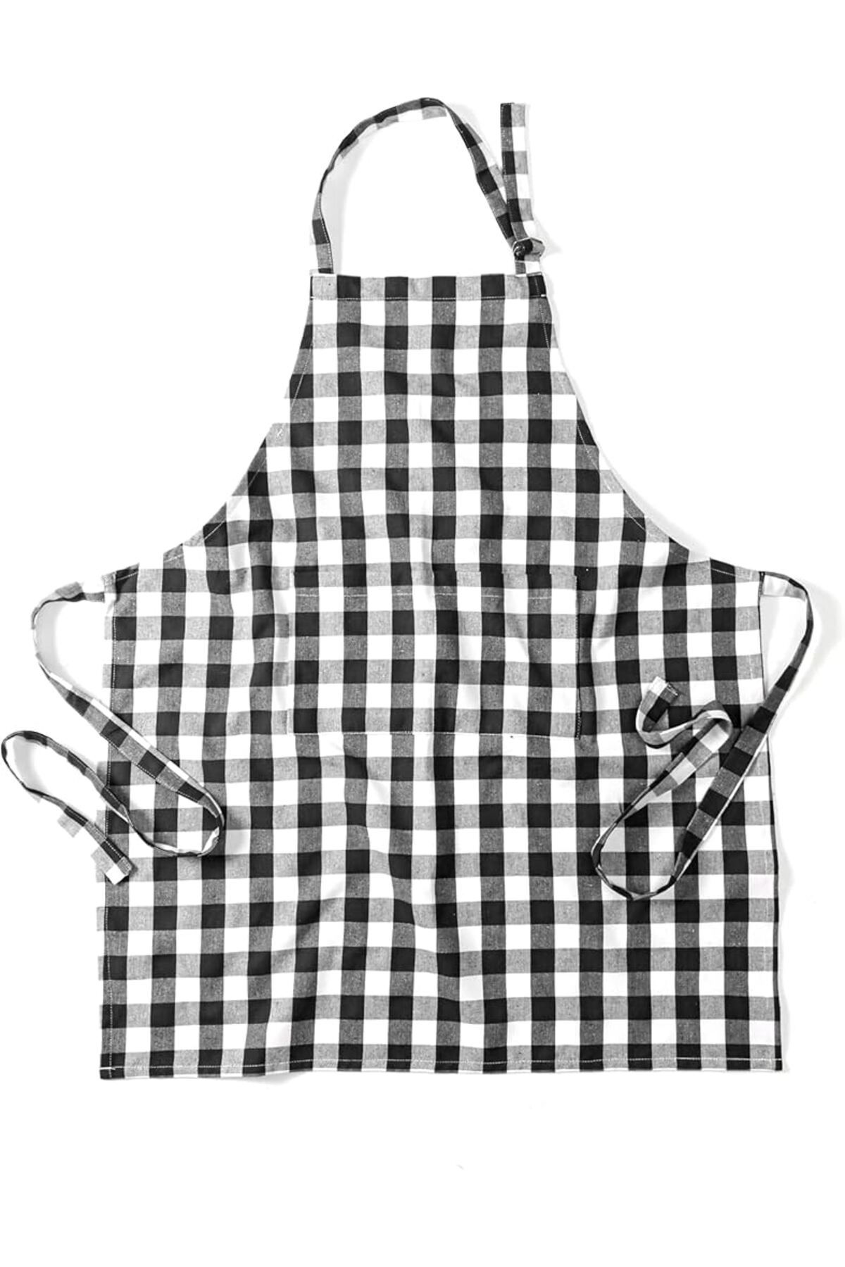 Guloglu Home-Duck Panama Red Checked White Kitchen Apron 1