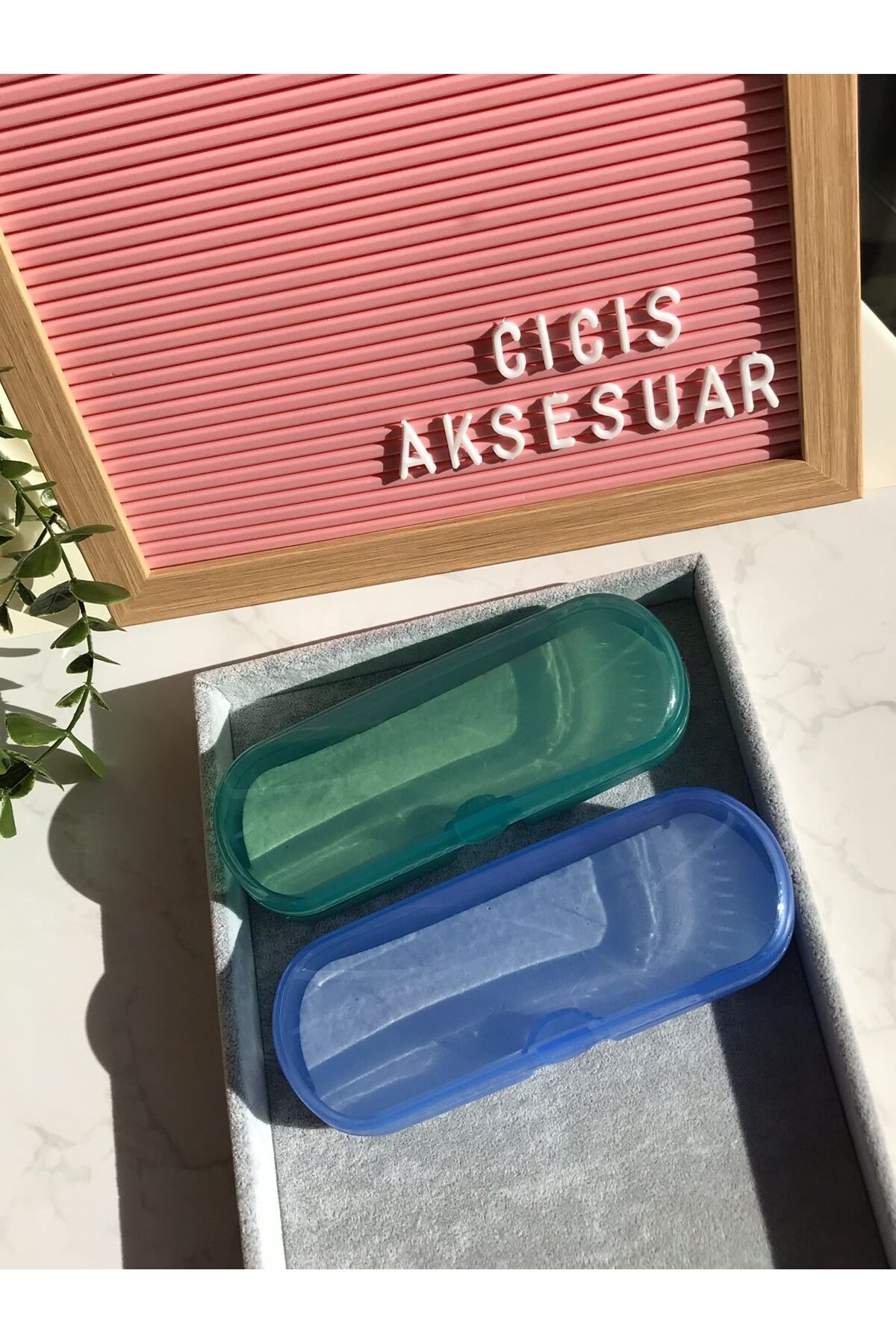 Cicis Accessories ÇOCUK GÖZLÜK KUTUSU 2 RENK SEÇENEK SARI PEMBE-YEŞİL MAVİ