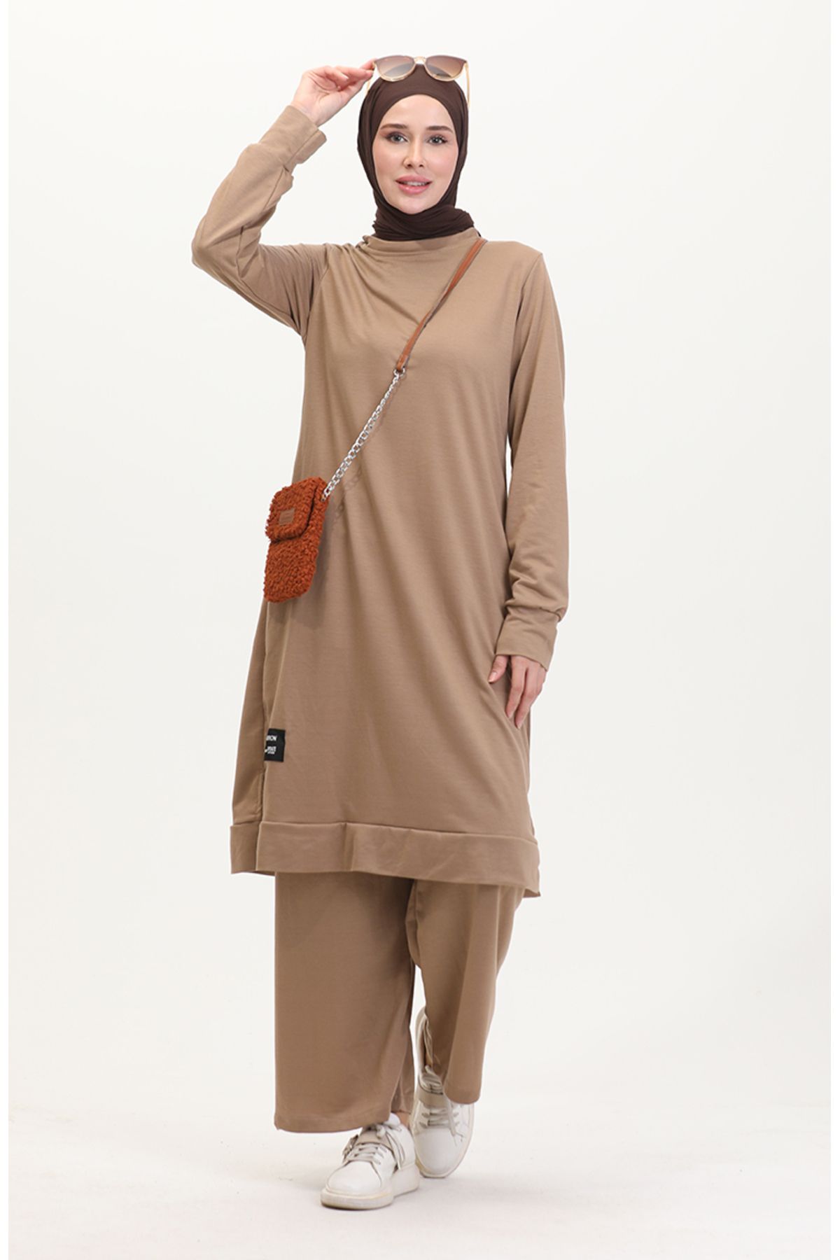 sefamerve-Toprak Two String Tunic and Pants Set - 0044-36 1