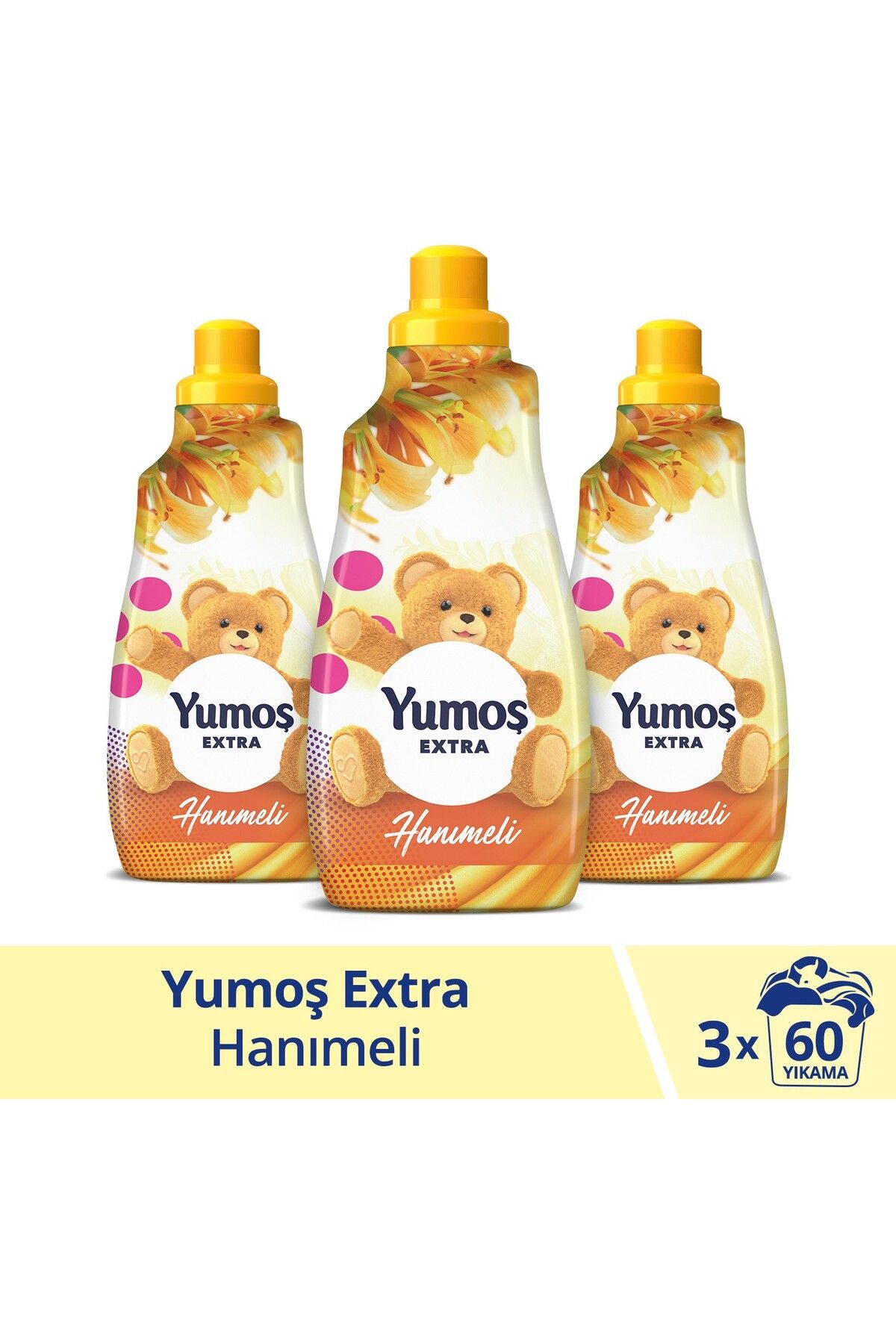 Yumoş Yumoş Extra Konsantre Çamaşır Yumuşatıcısı Hanımeli 1440 ml 60 Yıkama X3 Adet