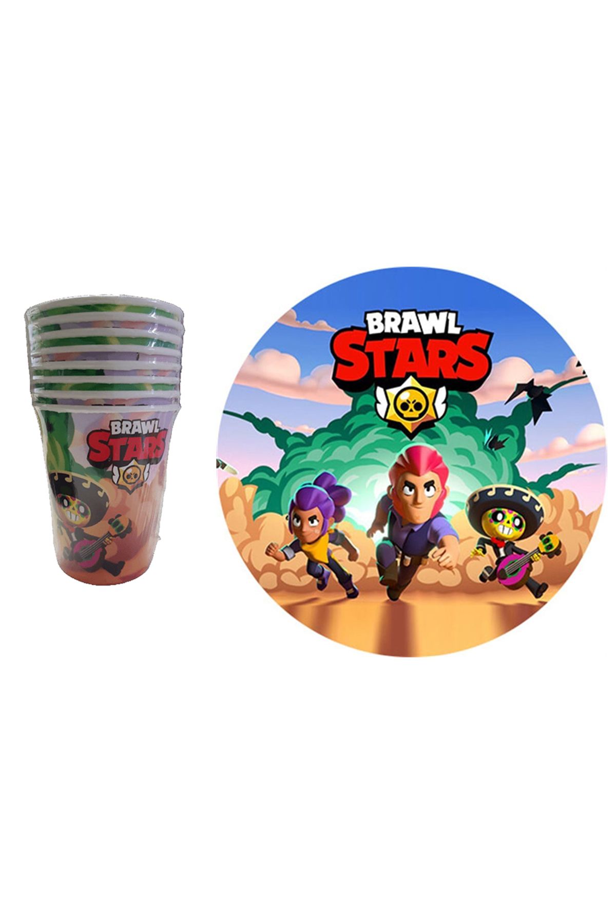 BRAWL STARS Karton Bardak & Karton Tabak 8'li Set