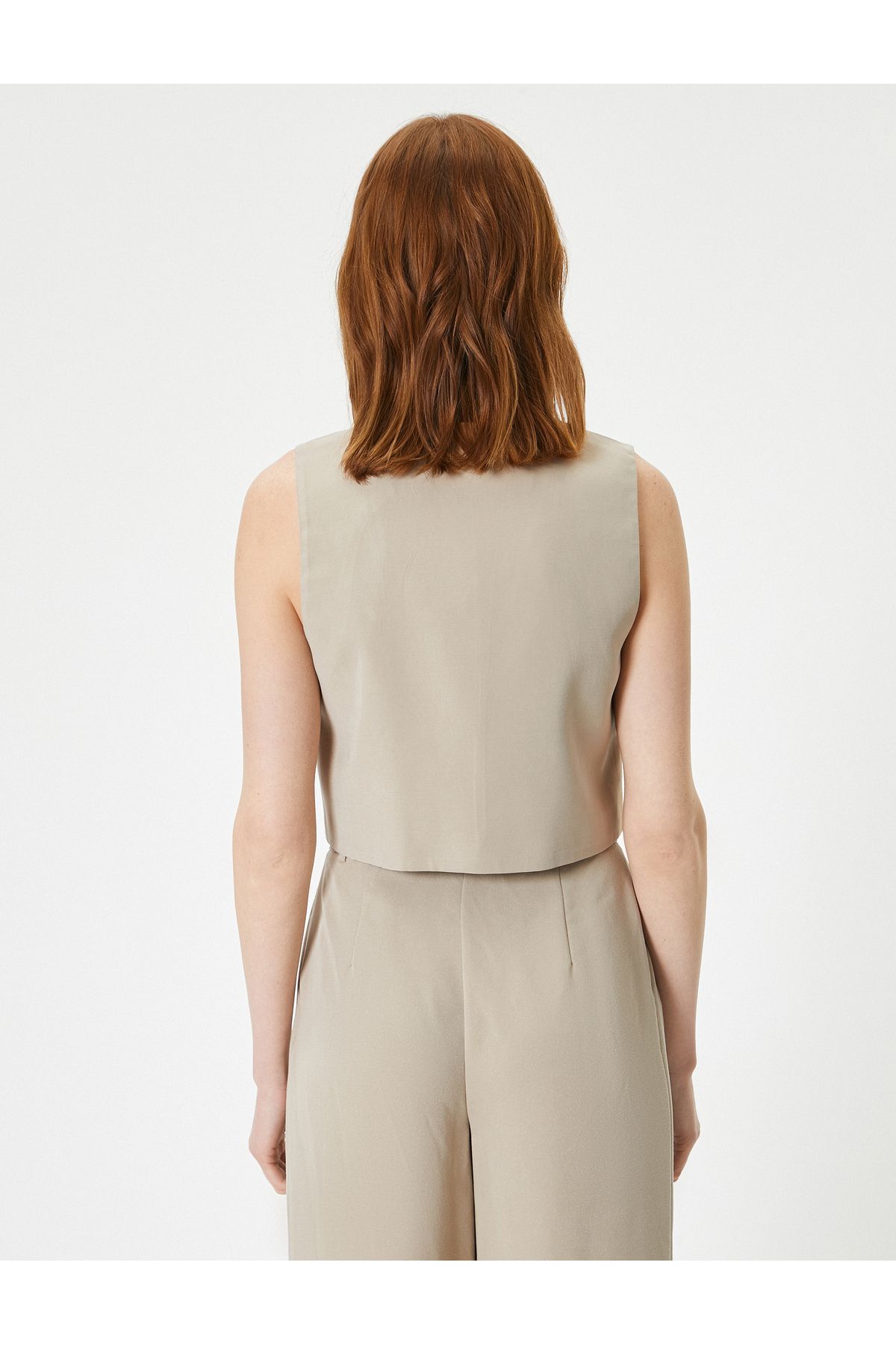 Koton-Blazer Vest V Neck Buttoned Fleto Pocket 4