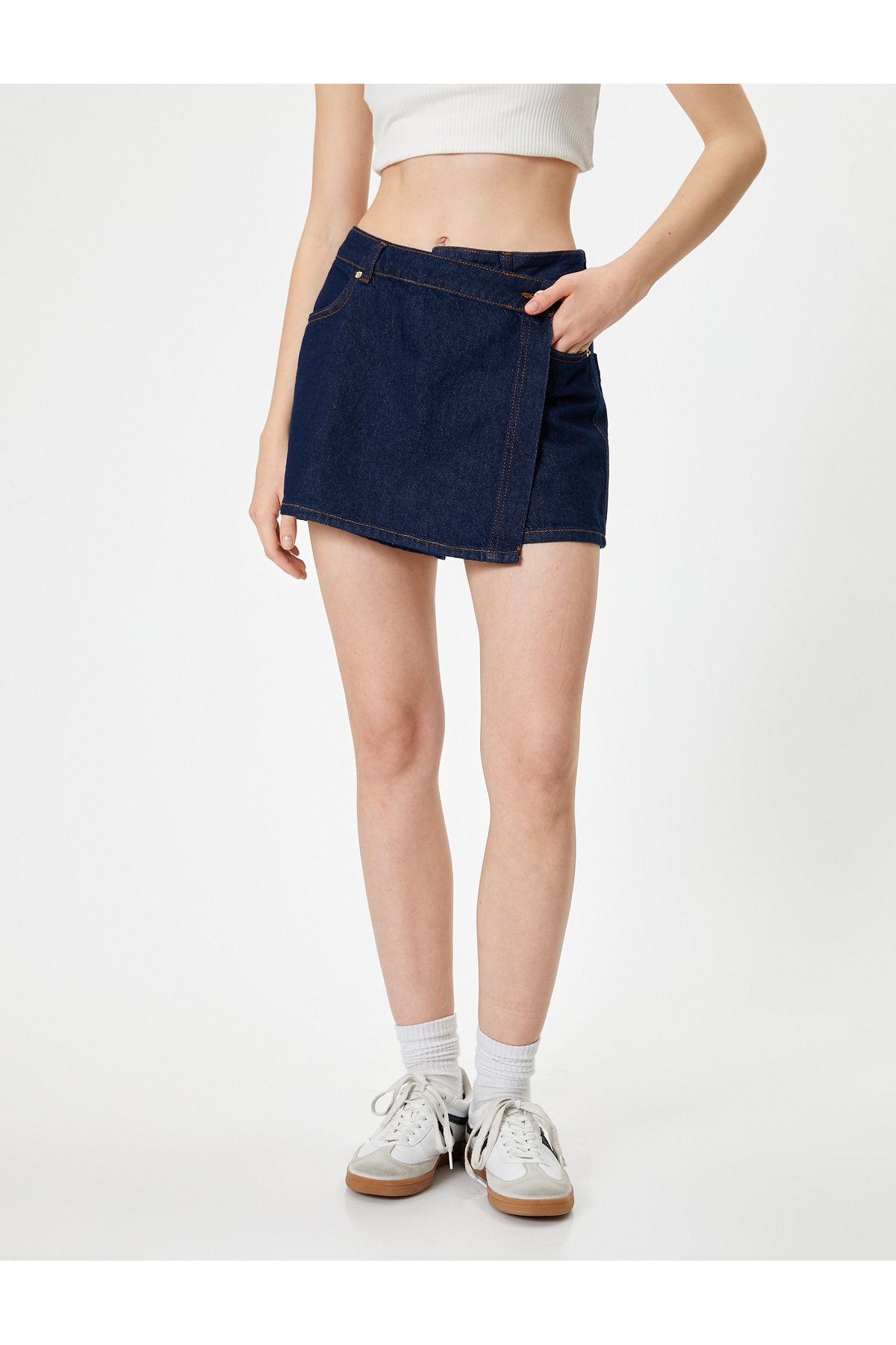 Koton-Navy Blue Women's Shorts - 4sal40446md 3