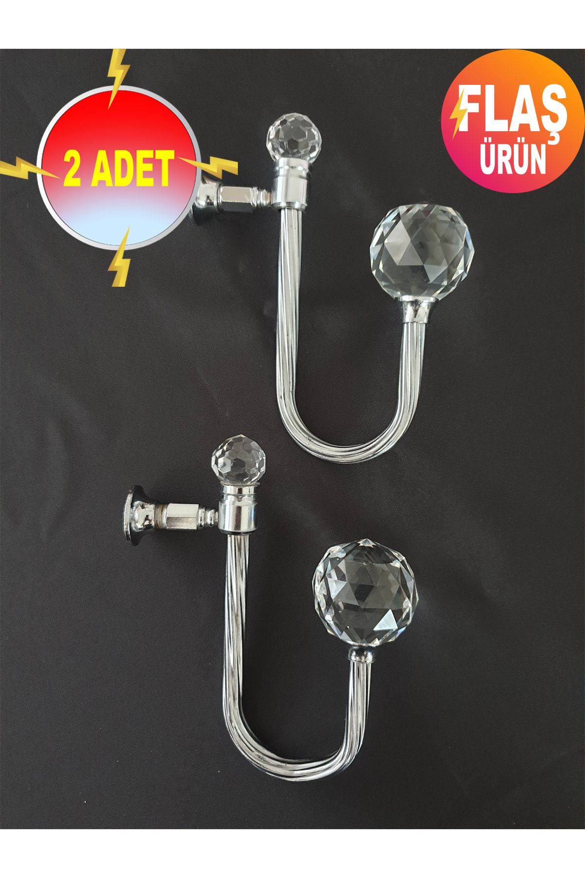 GİZEM SHOP-Renso 2Pcs Curtain Background Hangers - Home Easy Mount Design 2