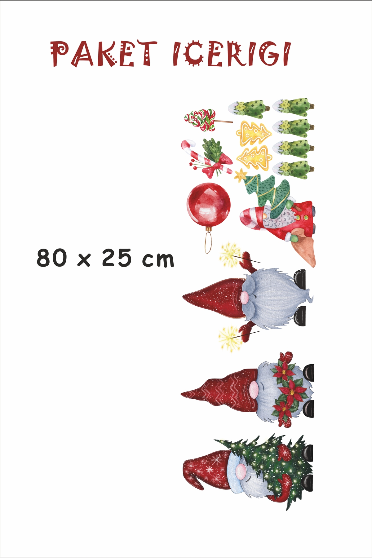 Think And Print Yılbaşı Süsü Kırmızı Şapkalı Yılbaşı Cüceleri Cam Duvar Sticker Seti Yılbaşı Süsü Yılbaşı Hediye fotoğrafı 6 (önizleme)