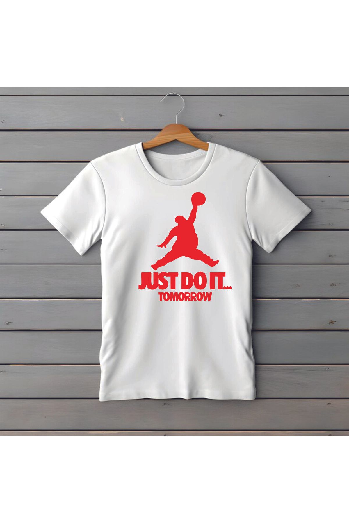 radem Ünisex %100 Pamuklu A+++ Kalite Süprem Penye Zıplamaya çalışan adam Baskılı Regular Kalıp Tshirt