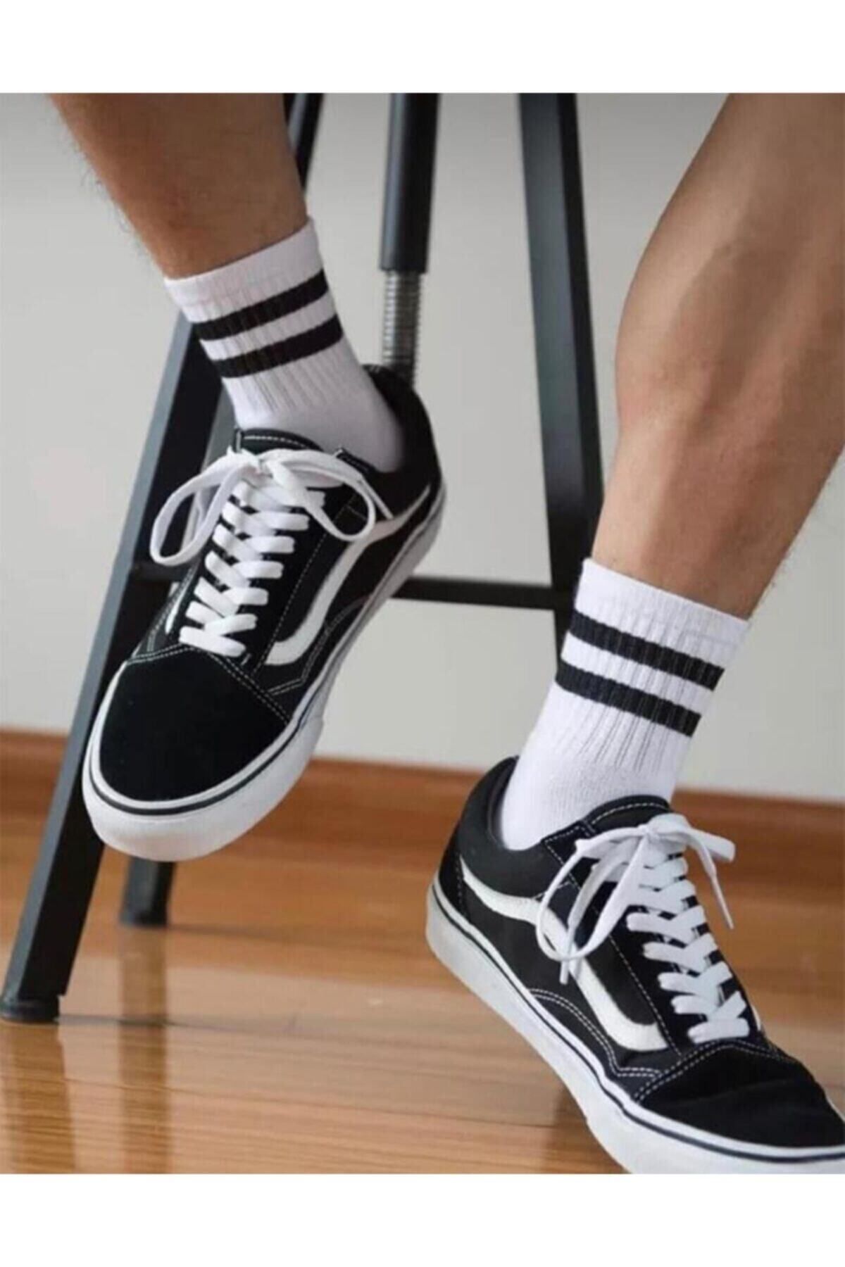 SİERNA 4'lü Beyaz Unisex Atletik Çorap srn-004333