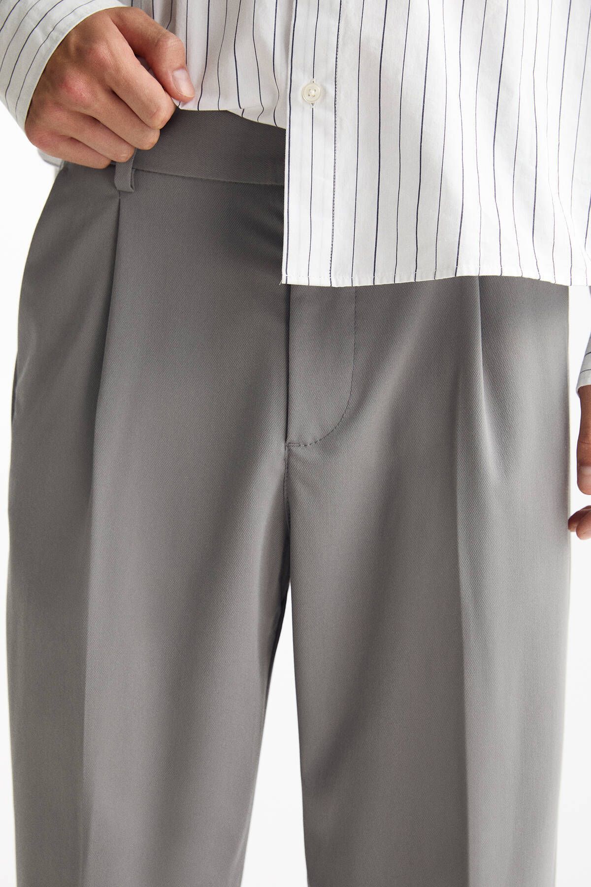 Pull & Bear-Tailored fit wide-leg trousers 6