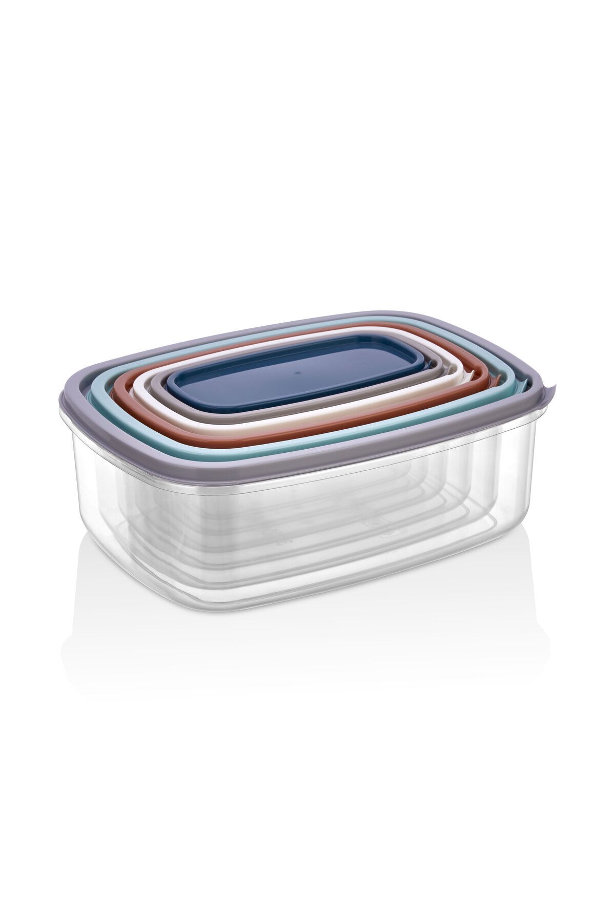 ASlife Home-Set of 12 Rectangular Storage Containers 300 Ml, 500 Ml, 850 Ml, 1350 Ml, 2000 Ml, 3200 ml 4