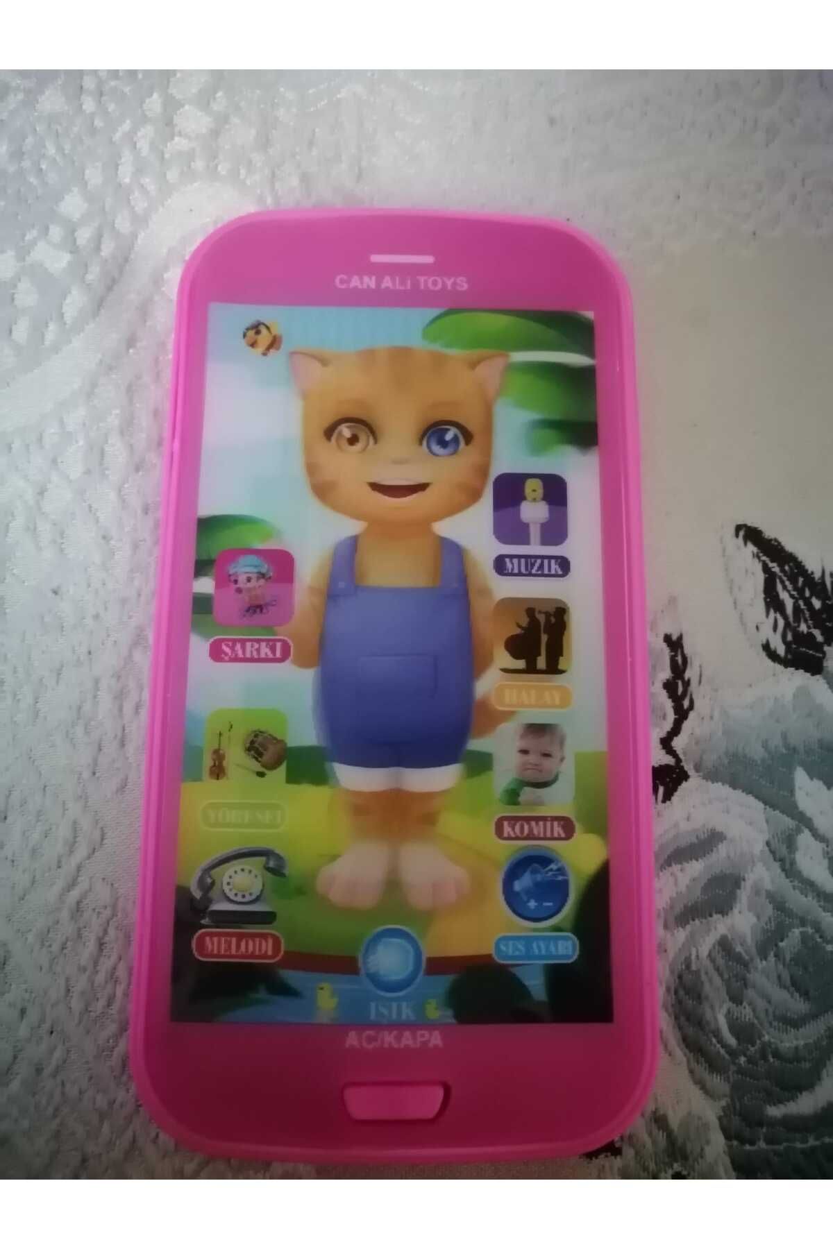 Can Ali Toys Dokunmatik Oyuncak Telefon Sesli Işıklı Müzikli Oyuncak Çocuk Telefonu Pembe