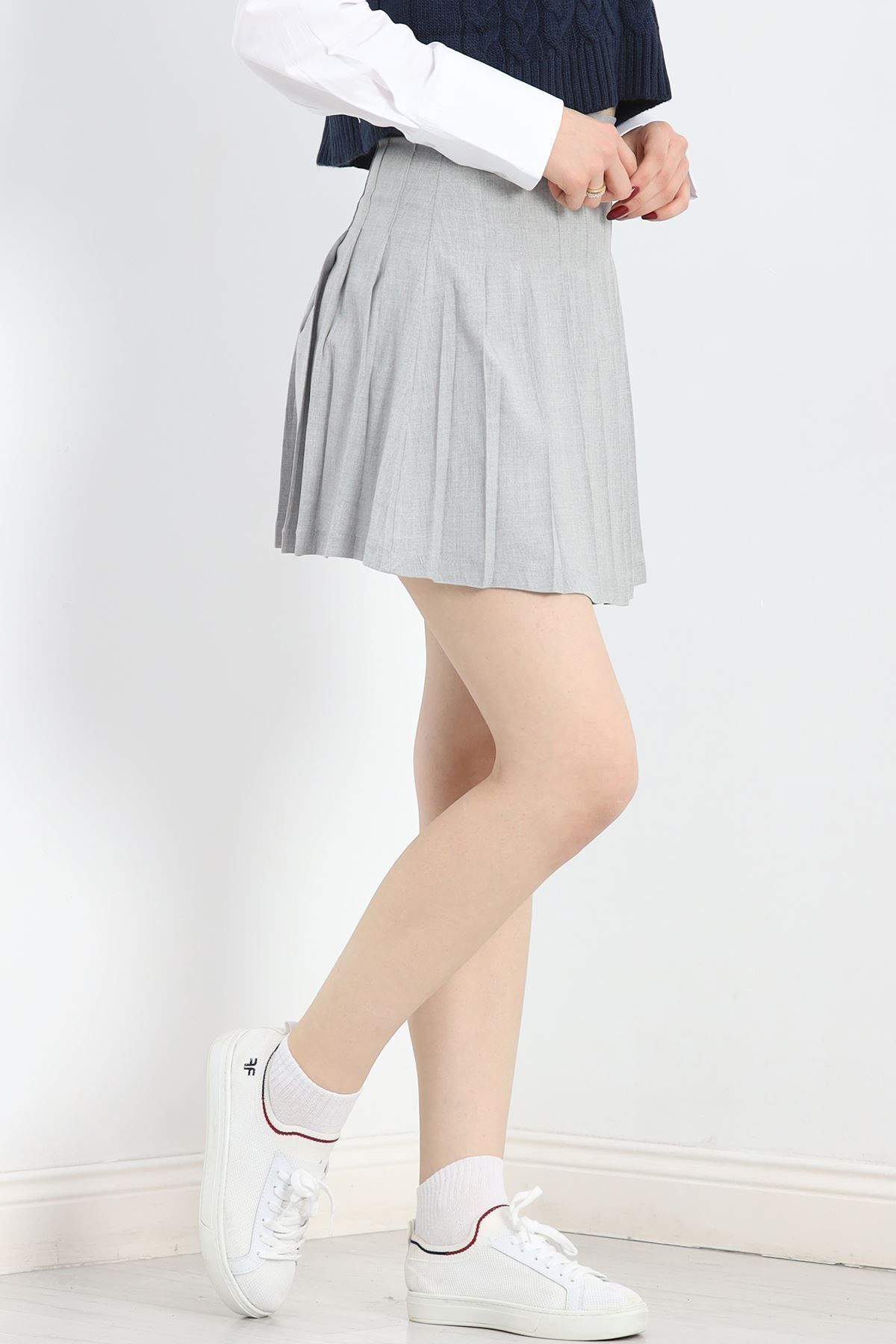 Moka Shopin-Gray Pleated Mokashopin Skirt - 5028.148 6