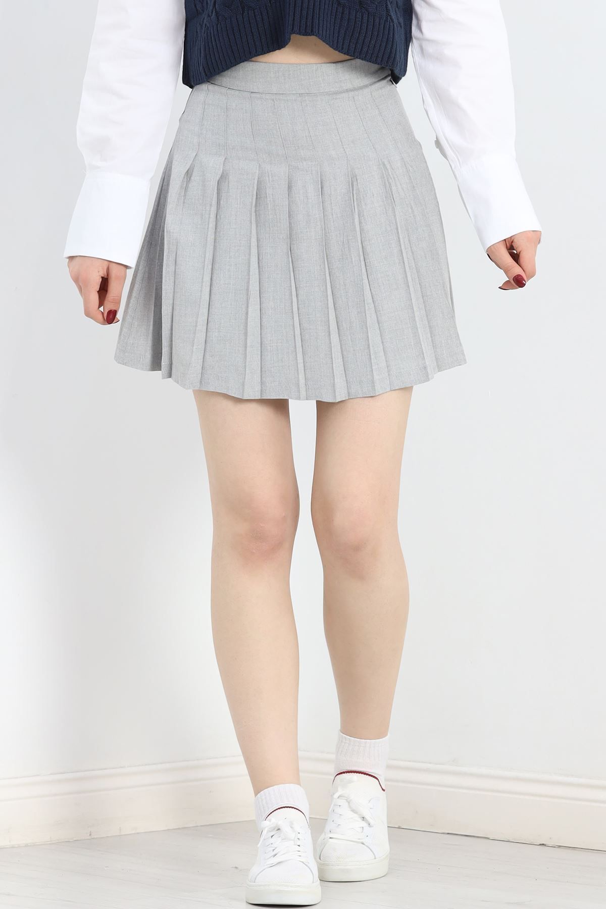 Moka Shopin-Gray Pleated Mokashopin Skirt - 5028.148 3