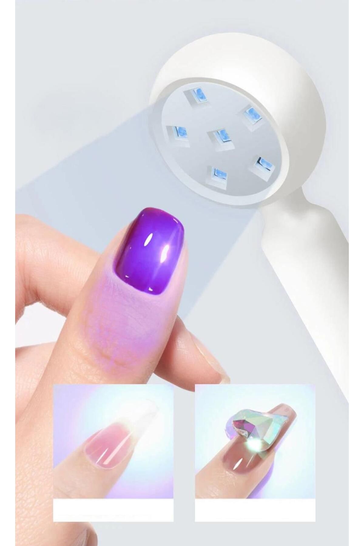 aba nails Portatif Mini Uv Led Lamba Manikür Tırnak Kurutucu Led Lamba Beyaz 18w