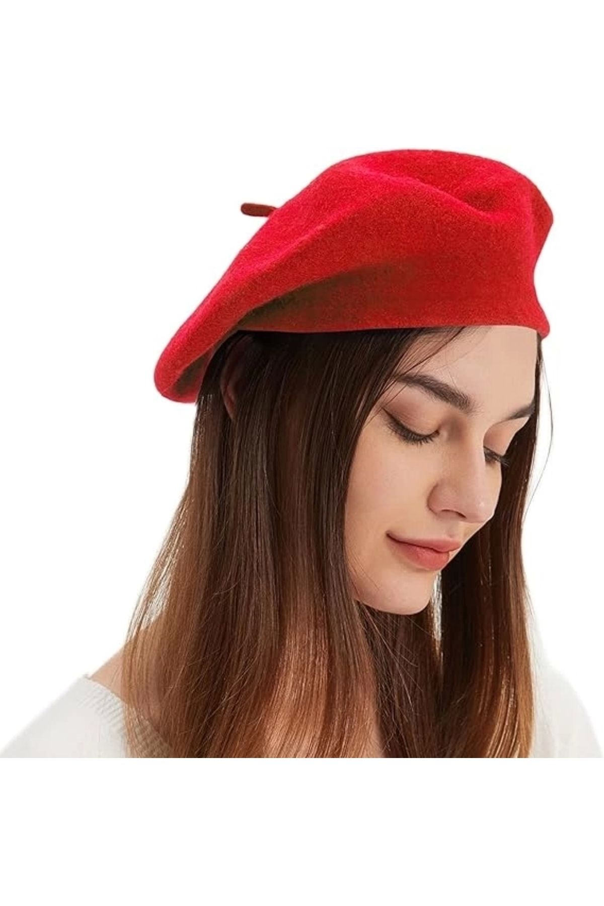 MinaCarin-French Felt Beret Painter Red 4