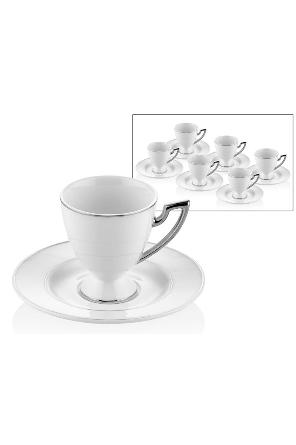 LAMEDORE-Venice Platinum 6-Piece Gilded Coffee Cup Set 1