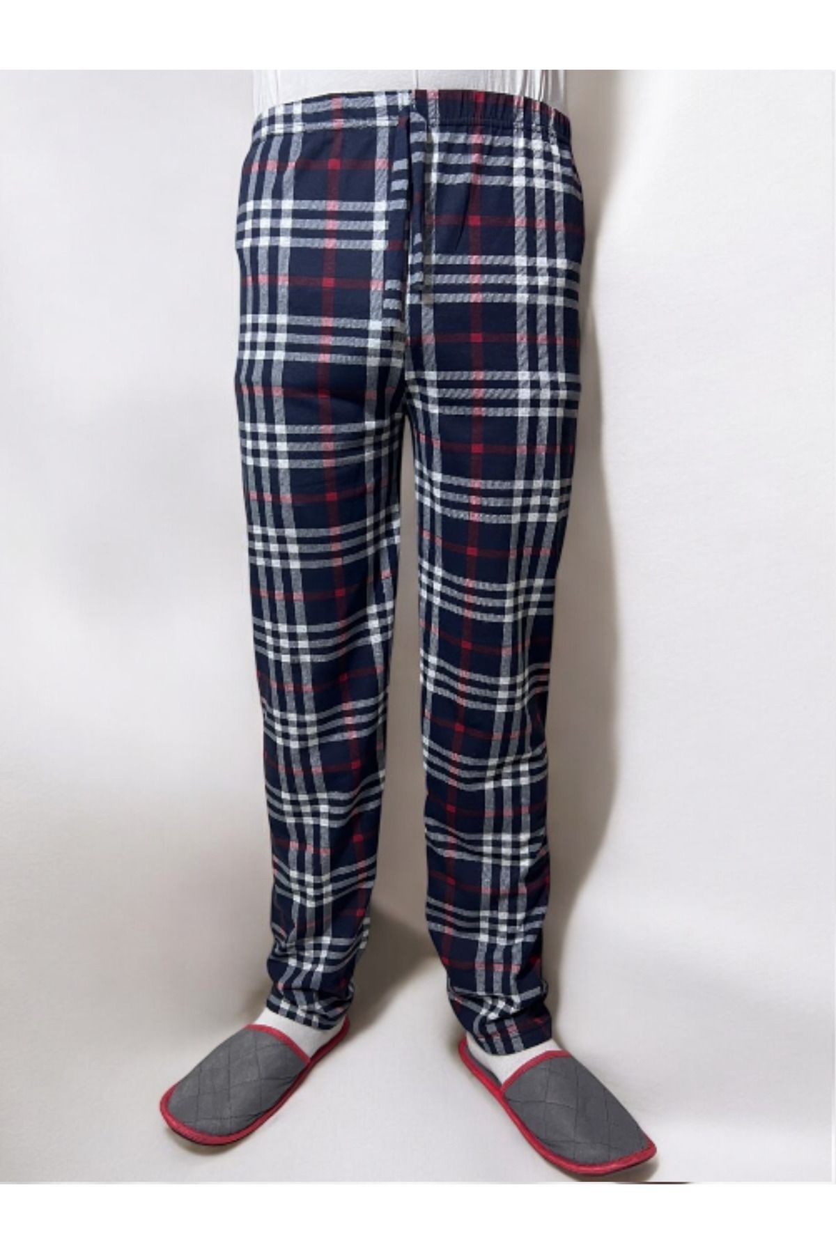 SİERNA Kurdeleli Ekose Kadın Pijama Altı srn-004264