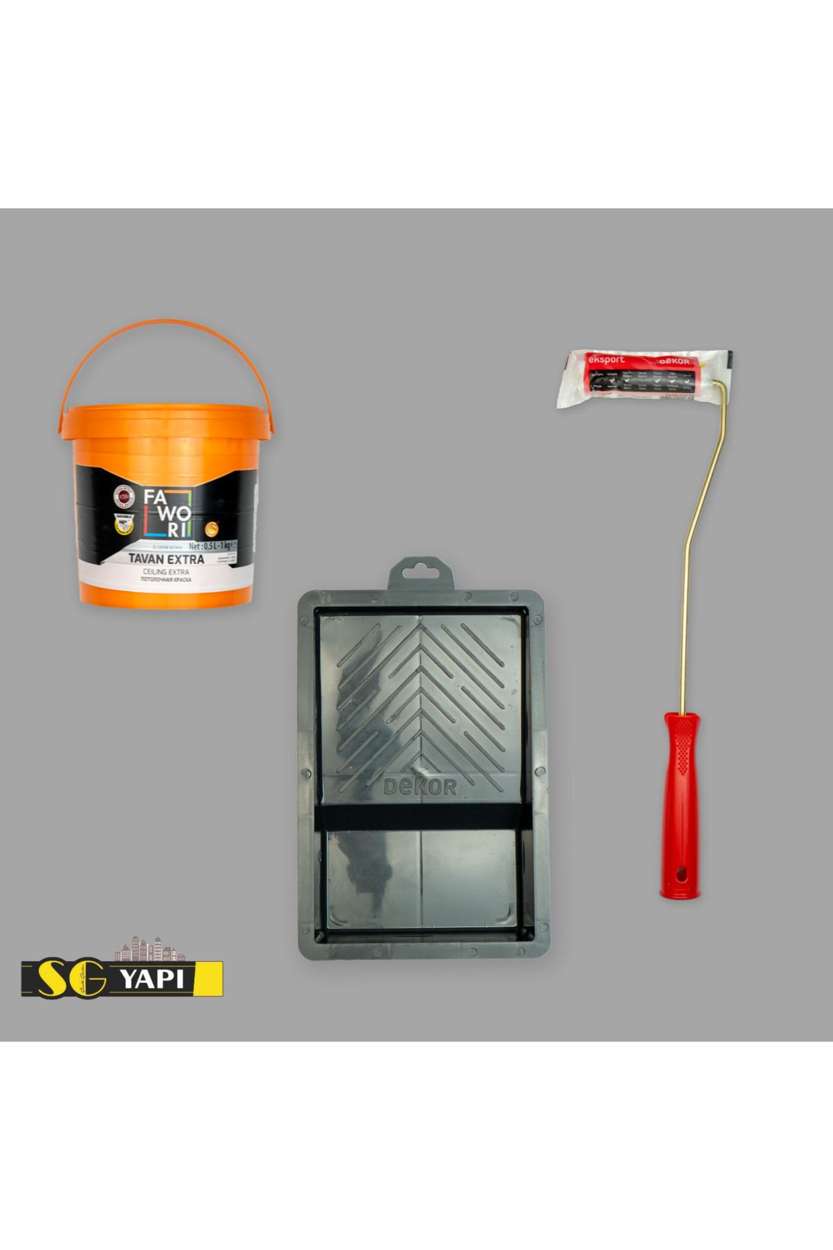 Fawori Tavan Extra 1 LT + Dekor Boya Kabı + Dekor 10 CM Rulo