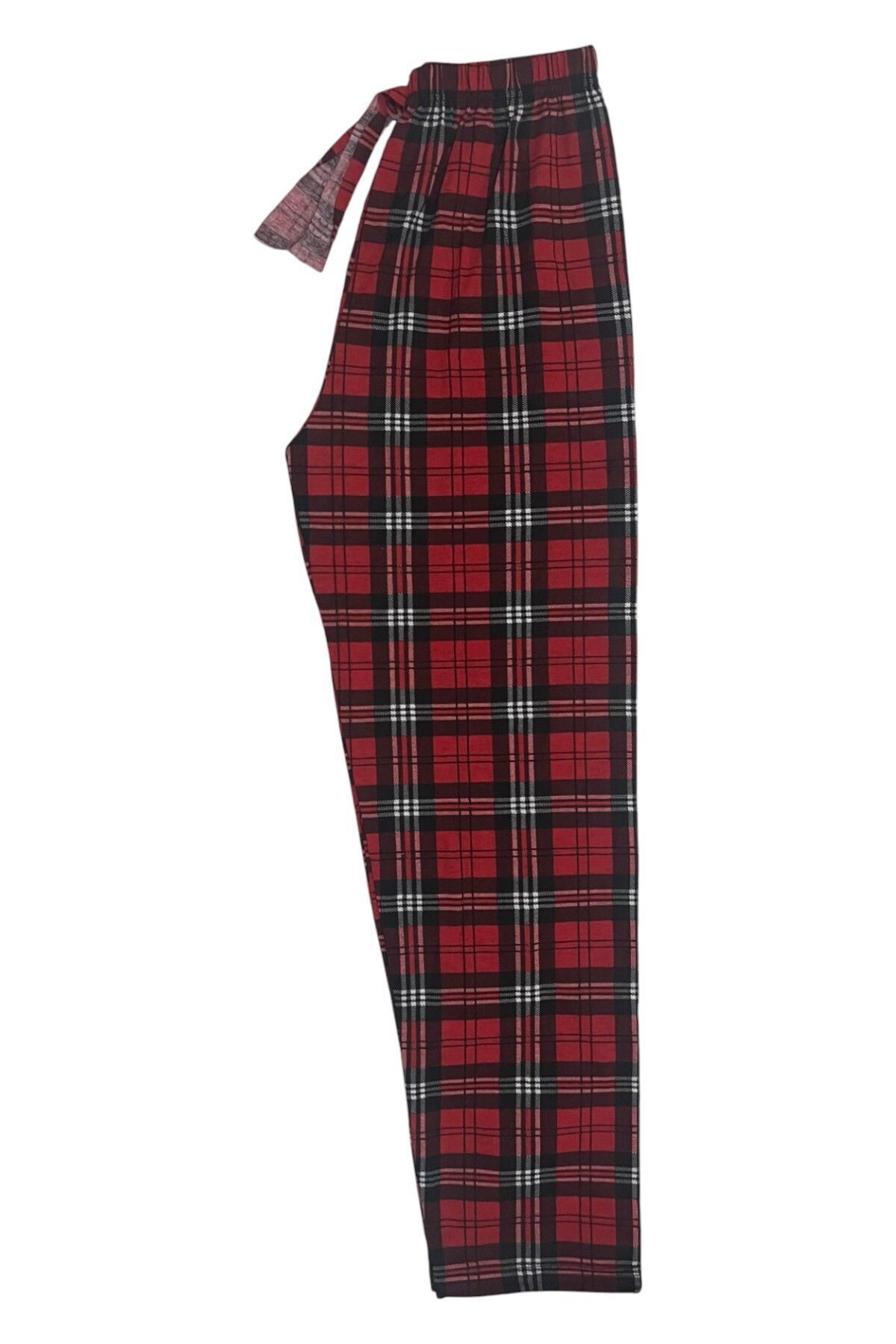 PİERLES-Women's Pajama Bottoms with Plaid Pattern and Ribbon -P01 1