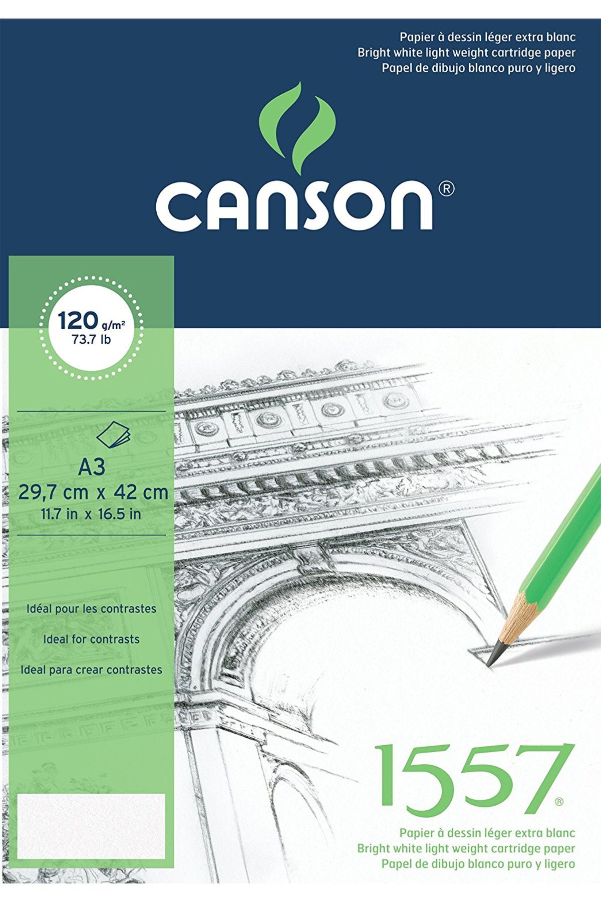 Canson 1557 A3 40yp 120gr Spiralli Eskiz Çizim Resim Defteri / Fcns12040a3us