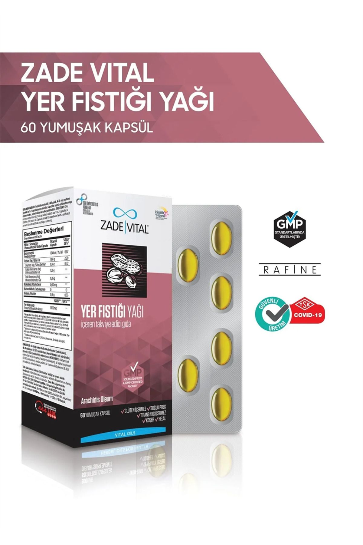 Zade Vital Yer Fıstığı Yağı Blister 60 Kapsül