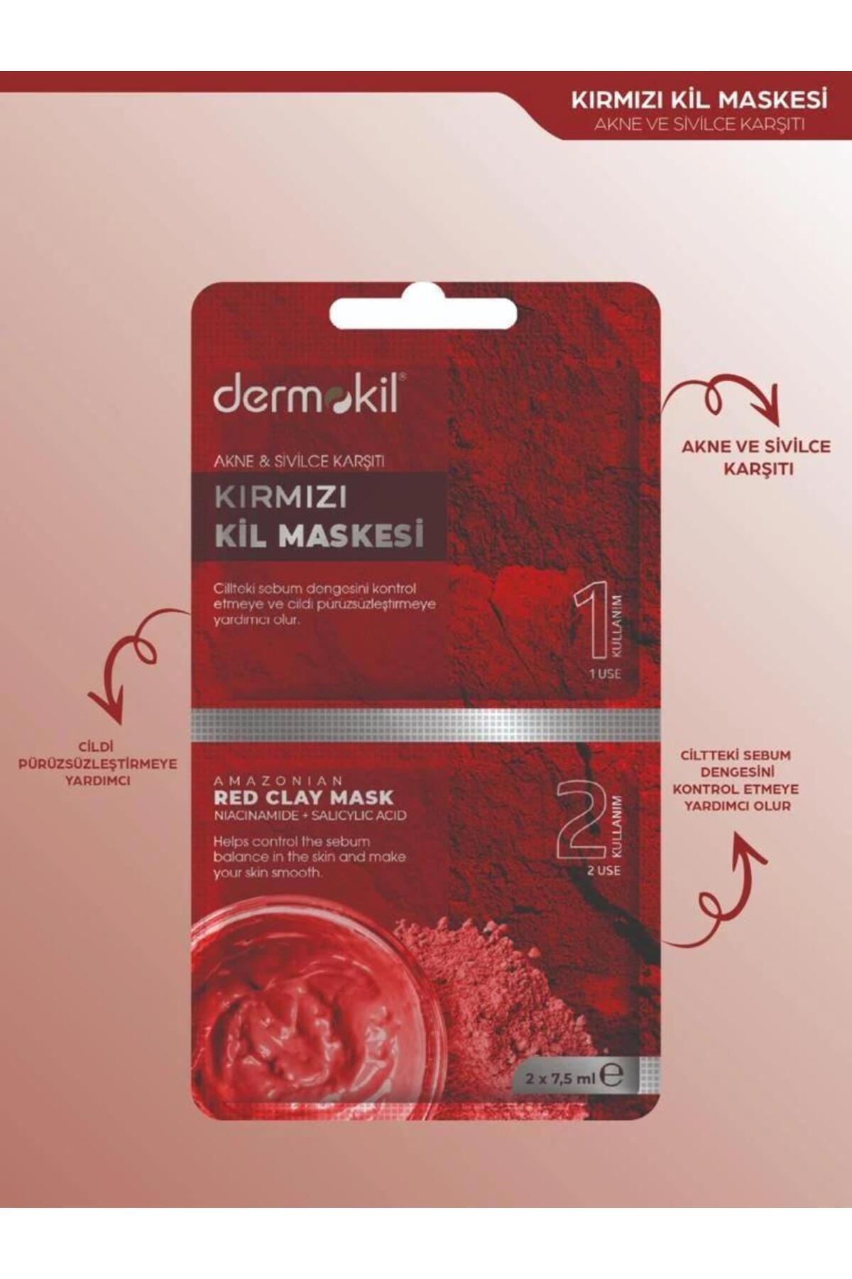 Dermokil-قناع الطين الأحمر (مضاد لحب الشباب) 2 × 7.5 مل 3