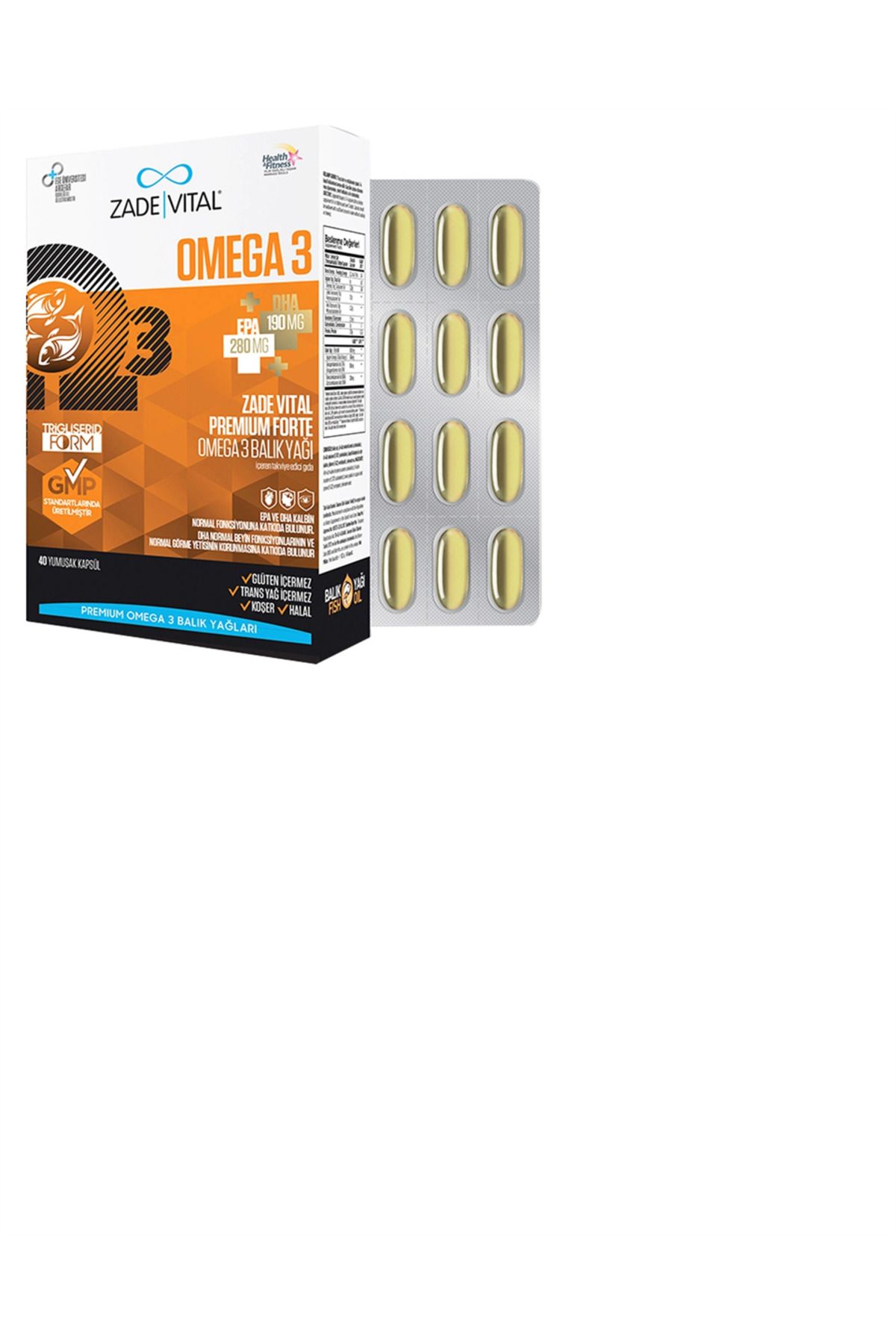 Zade Vital Omega 3 Forte Balık Yağı 40 Yumuşak Kapsül