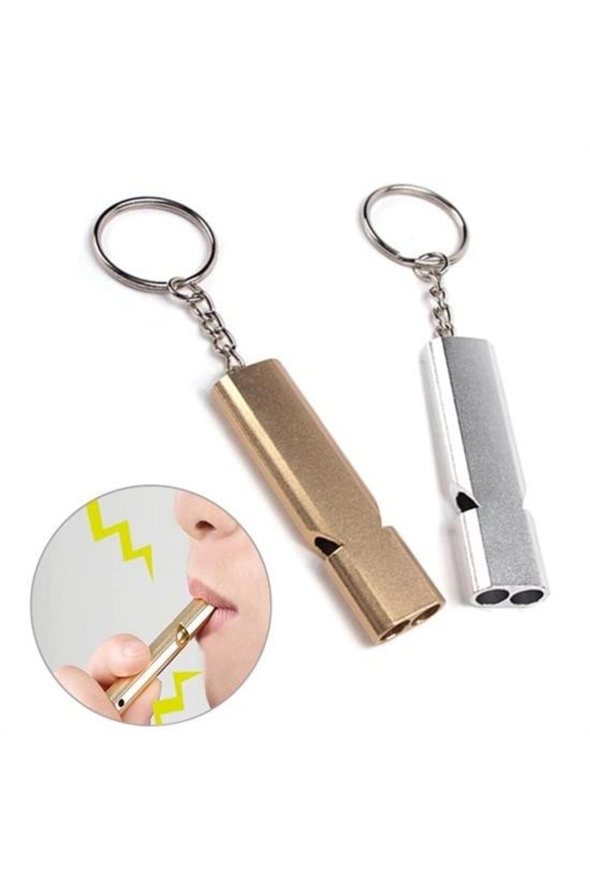 Buffer-®   Sos Emergency Survival Whistle Aluminum Whistle Keychain Camping Hiking Accessory Tools 5