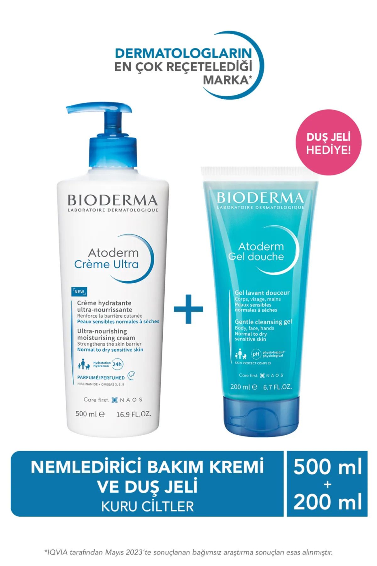 Atoderm Normal Ve Kuru Cilt Nemlendirici Yüz Vücut Kremi Ve Duş Jeli Ikili Avantajlı Set 500&200 ml