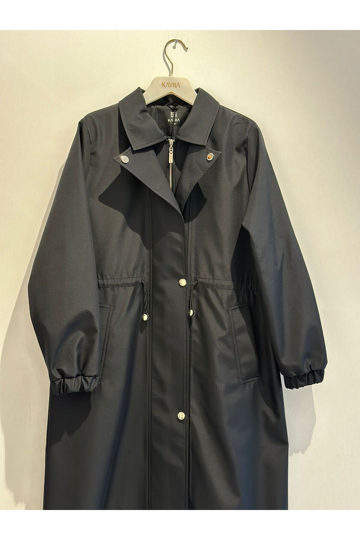 Kayra-Elastic Waist Drawstring Top Coat with Ankles 2
