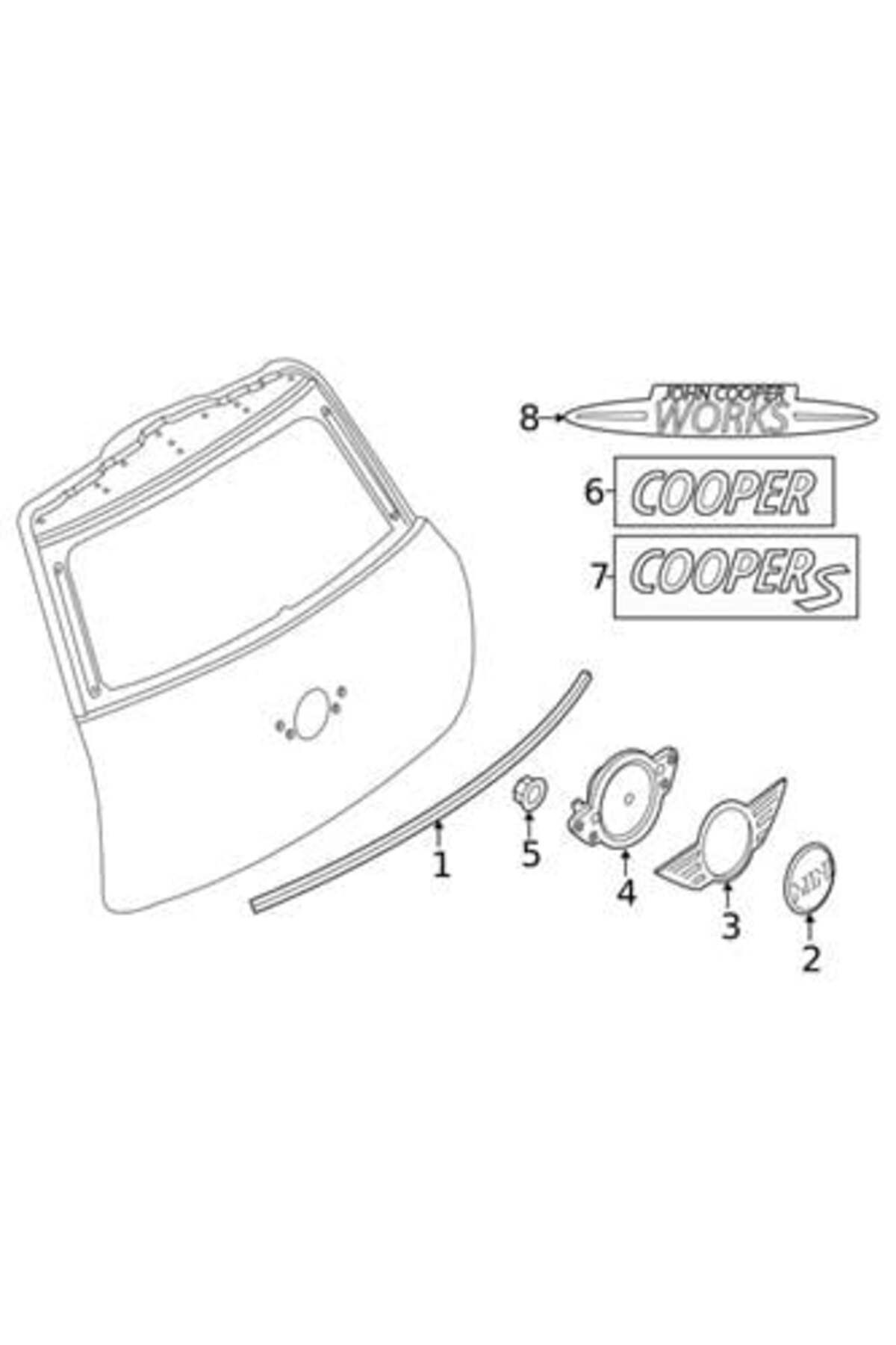 OEMCARPARTS BAGAJ KAPAK ÇITASI MINI R60 51139803780