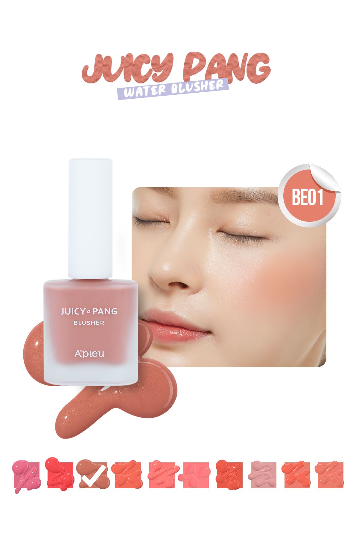 Missha Meyve Kokulu, Nemlendirici Etkili, Doğal Görünümlü Sıvı Allık A'PIEU Juicy-Pang Water Blusher (BE01)